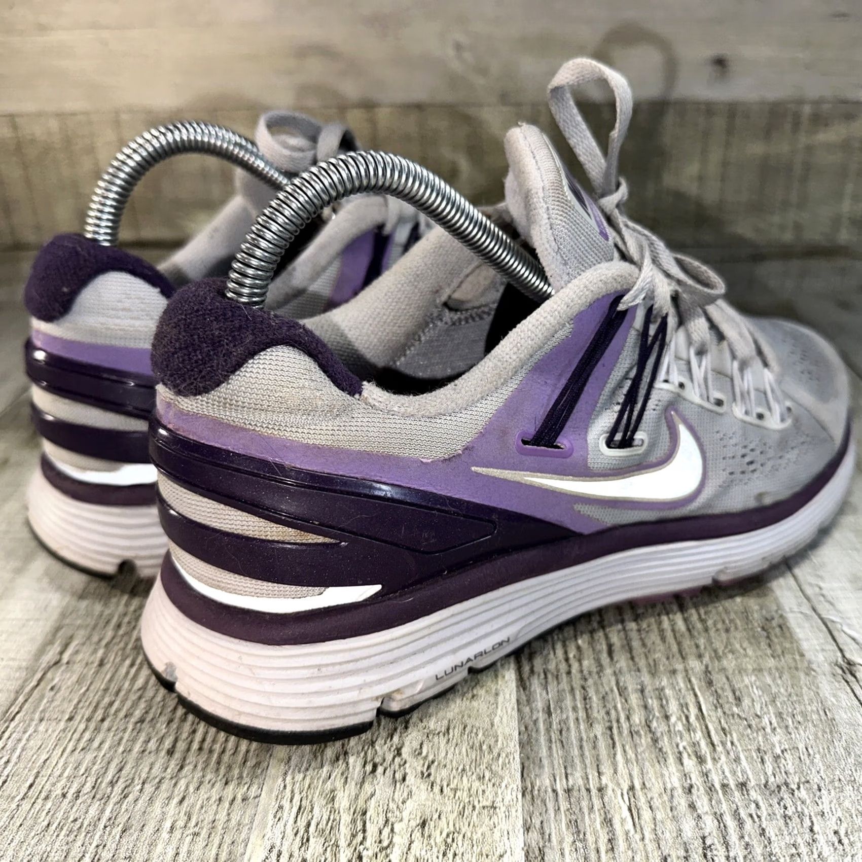 Nike Nike Lunareclipse 3 Sneaker Women 6.5 Purple Lace-Up Geometric Logo 2012 Athletic Shoes Mens Womens Girls Size US 7 / IT 37 - 6 Thumbnail