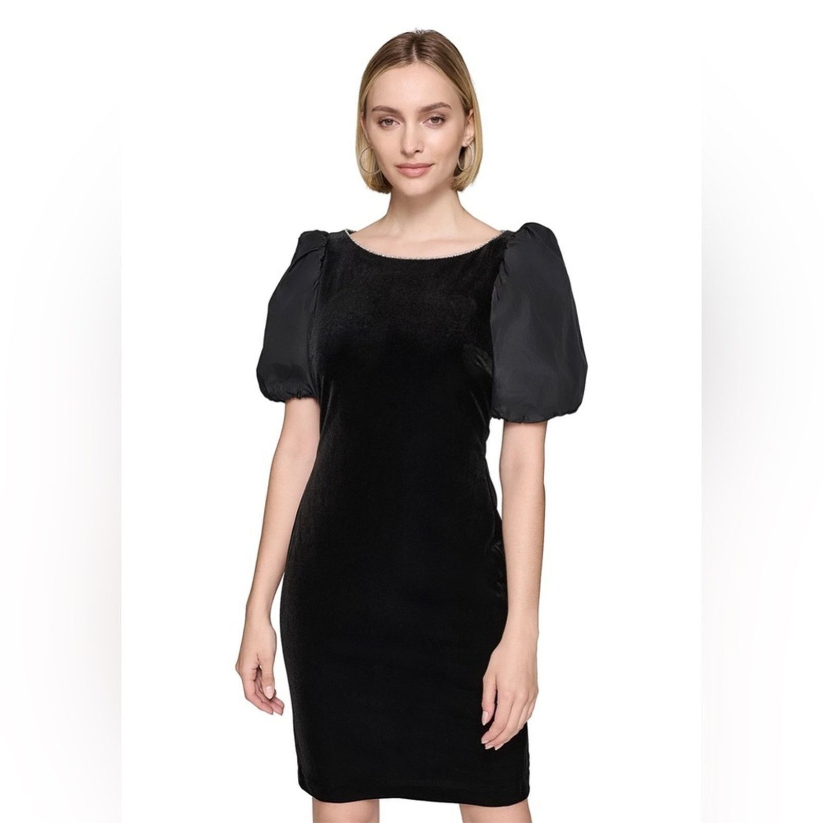 Karl Lagerfeld KARL LAGERFELD PARIS Elegant Black Puff Sleeve Dress Size 4 Size S / US 4 / IT 40 - 1 Thumbnail