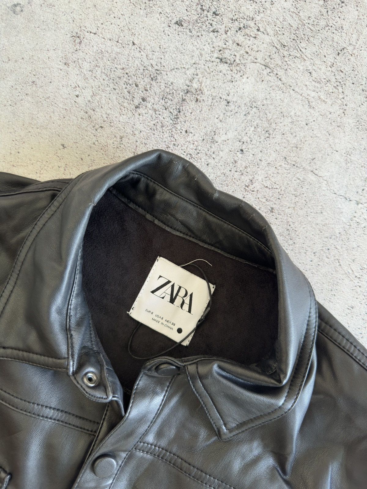 Zara Zara Black Leather Shirt Button Up Size S Size S / US 4 / IT 40 - 7 Thumbnail