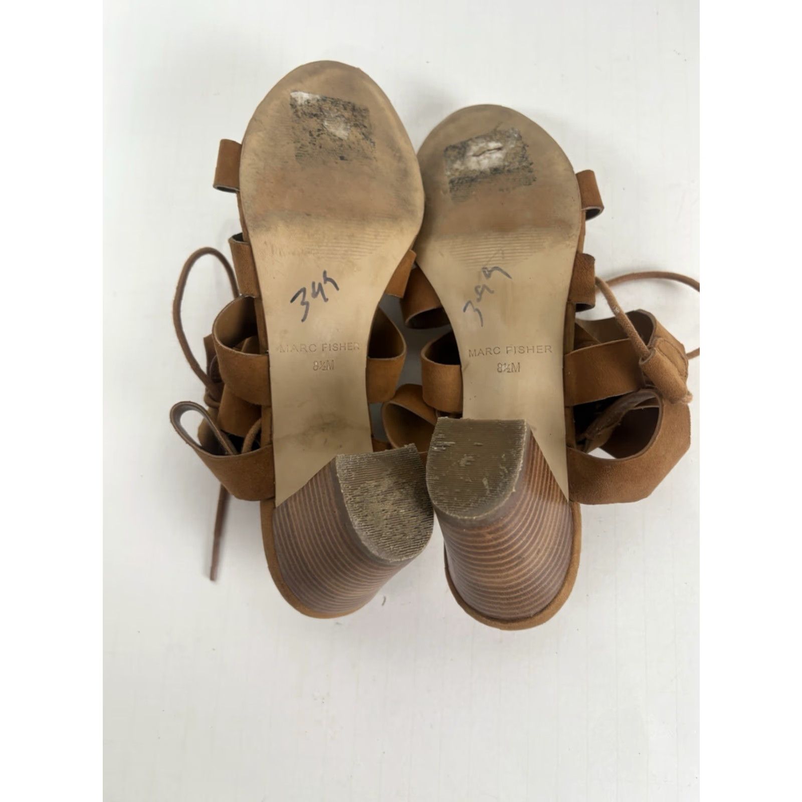 Marc Fisher Marc Fisher Patsey Women's Suede Gladiator Block Heels Size 8.5M Open Toe City Bohemian Size US 9 / IT 39 - 6 Thumbnail