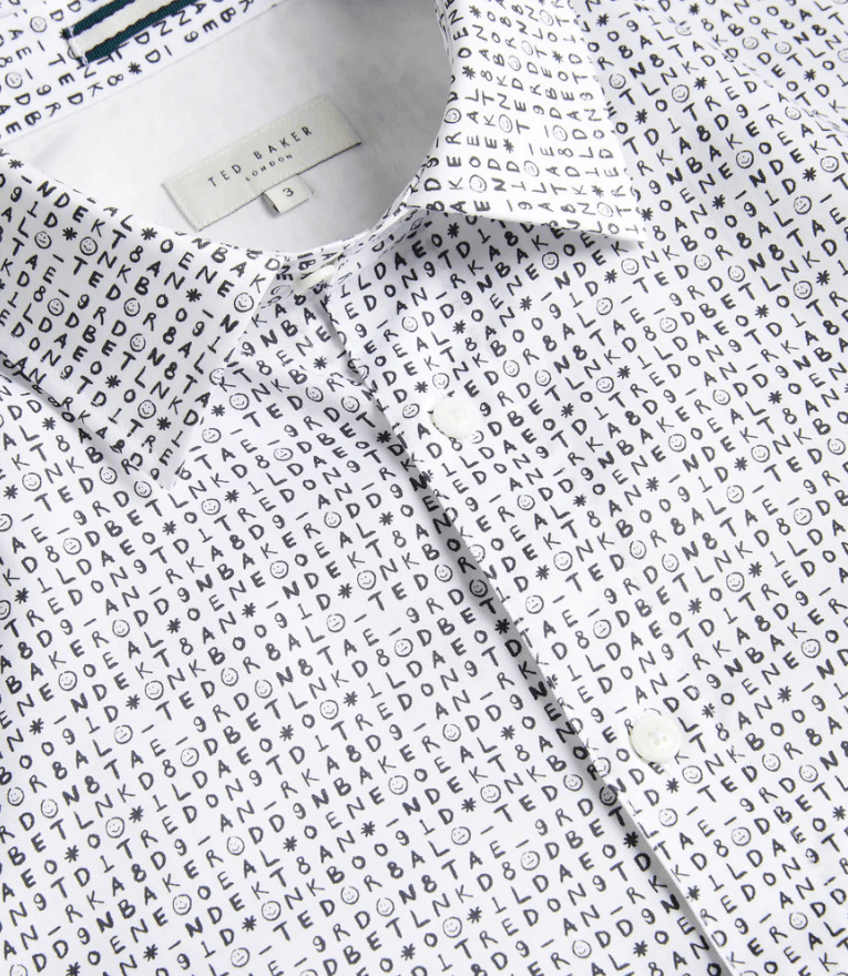 Ted Baker Ted Baker Digby Text Print Button Woven Shirt ( 1 ) Size US XS / EU 42 / 0 - 2 Thumbnail