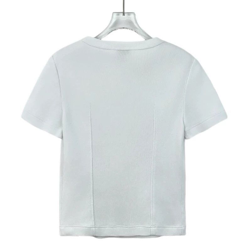 Chanel Chanel White Camellia Cotton TShirt -2505 Size US XXS / EU 40 - 2 Thumbnail