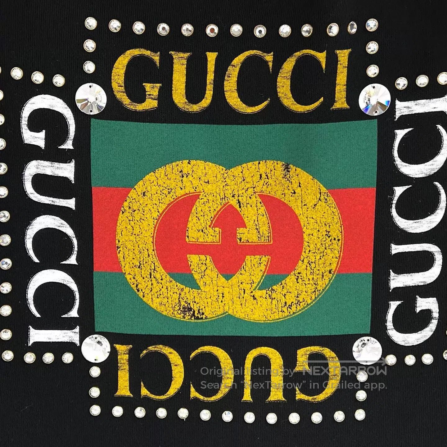 Gucci Black Rhinestone Graphic Hoodie. Size US M / EU 48-50 / 2 - 6 Thumbnail
