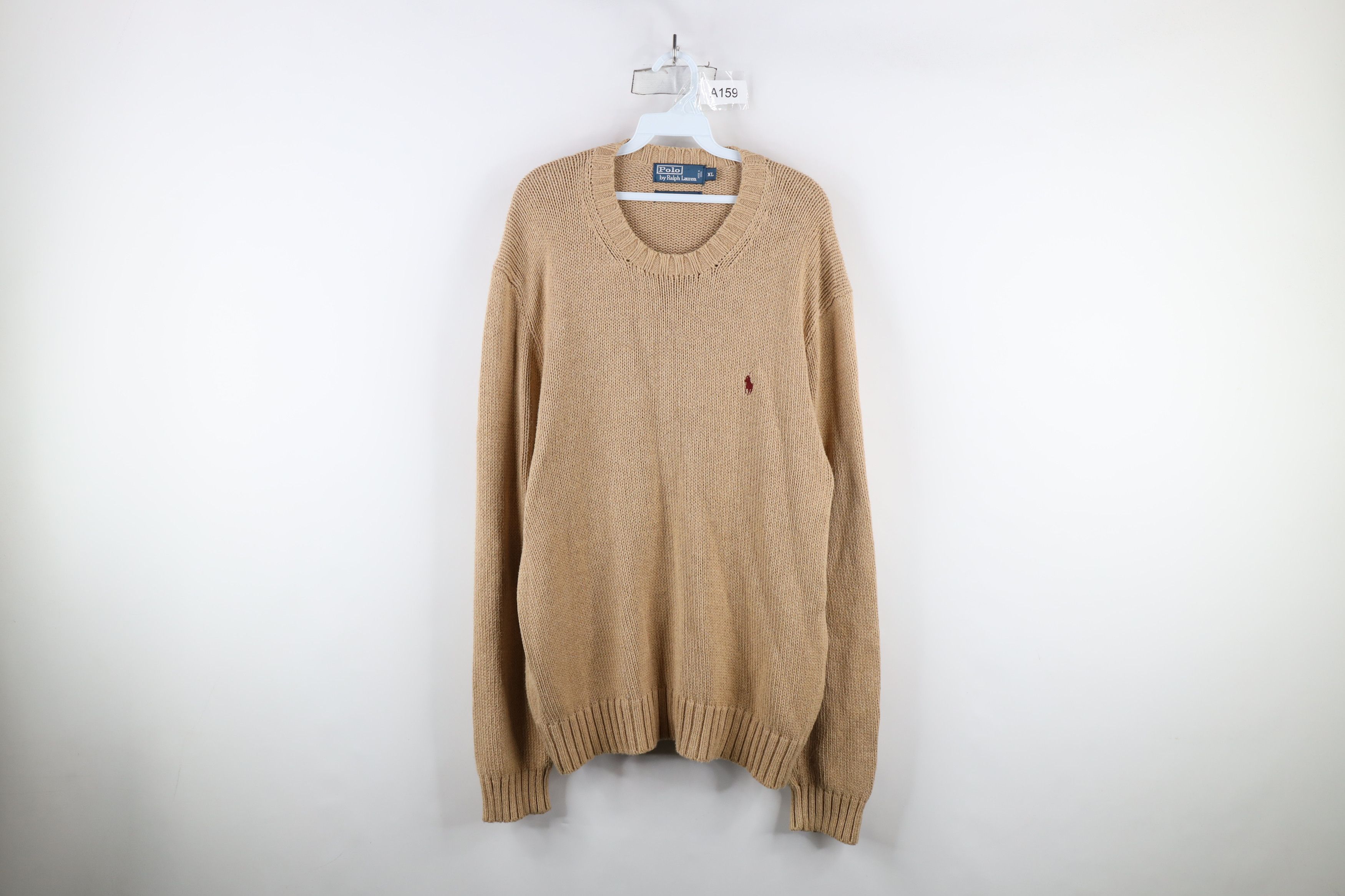 Ralph Lauren Vintage 90s Ralph Lauren Knit Crewneck Sweater Beige Brown Size US XL / EU 56 / 4 - 1 Thumbnail