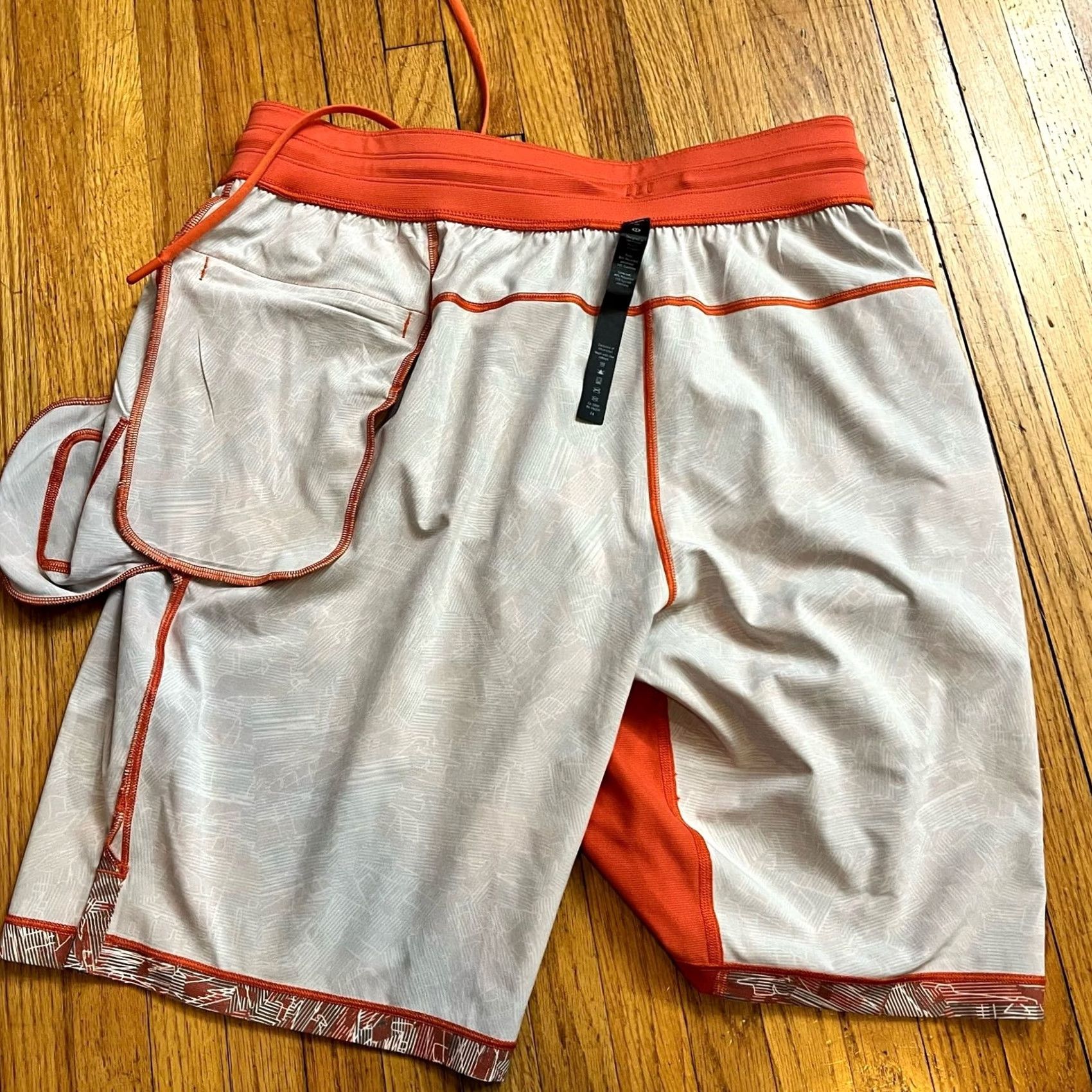 Lululemon Lululemon THE Short Mens Medium Unlined Aztec Orange Patterened Performance Running Shirt Size US 31 - 6 Thumbnail