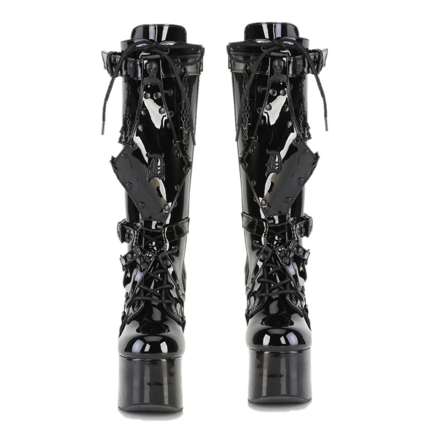 Other Demonia Torment Chunky Heel Platform Goth Punk Knee Boots (U Size US 7 / IT 37 - 5 Thumbnail