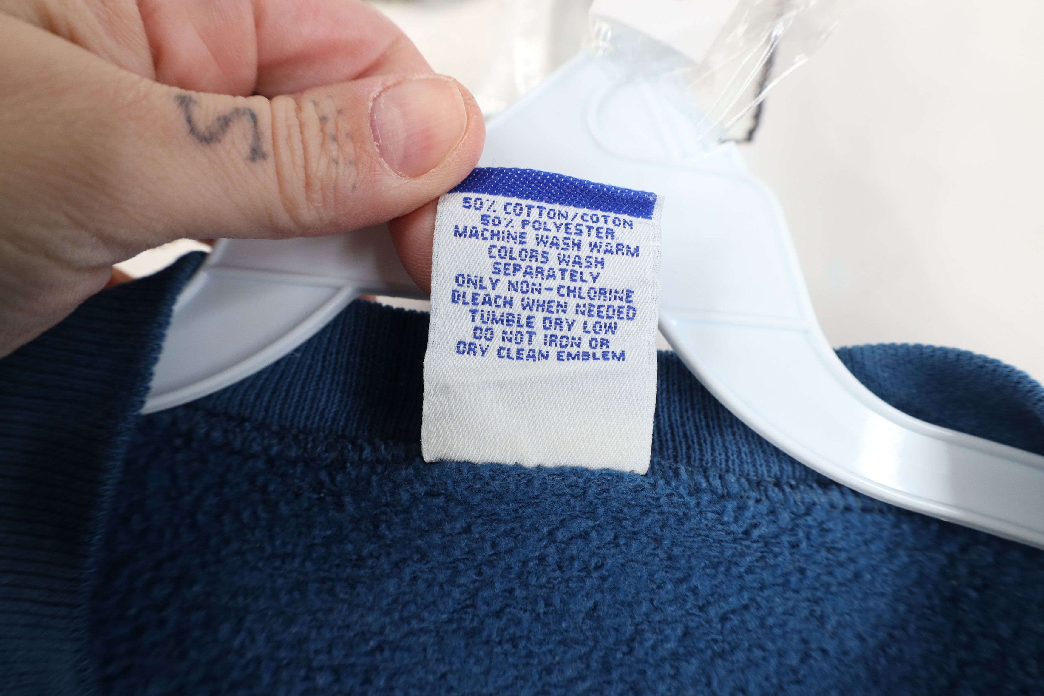 Vintage Vintage 90s Bike Blank Crewneck Sweatshirt Blue USA Size US M / EU 48-50 / 2 - 10 Thumbnail