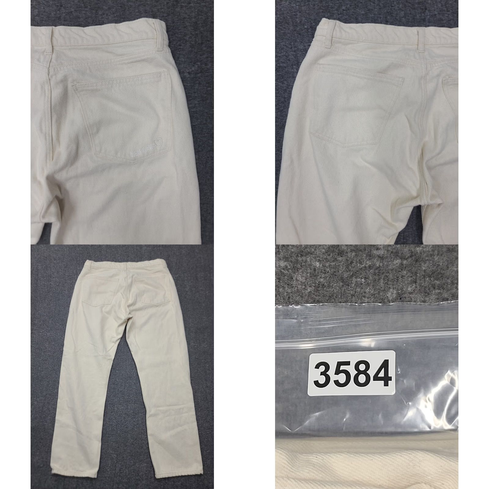 Vintage Djerf Avenue Jeans Cream White Organic Cotton Button Fly Straight Leg 31 Womens Regular Size 31 Inseam 30 Relaxed Vintage No Pattern Solid Size 24" / US 00 / IT 34 - 9 Thumbnail