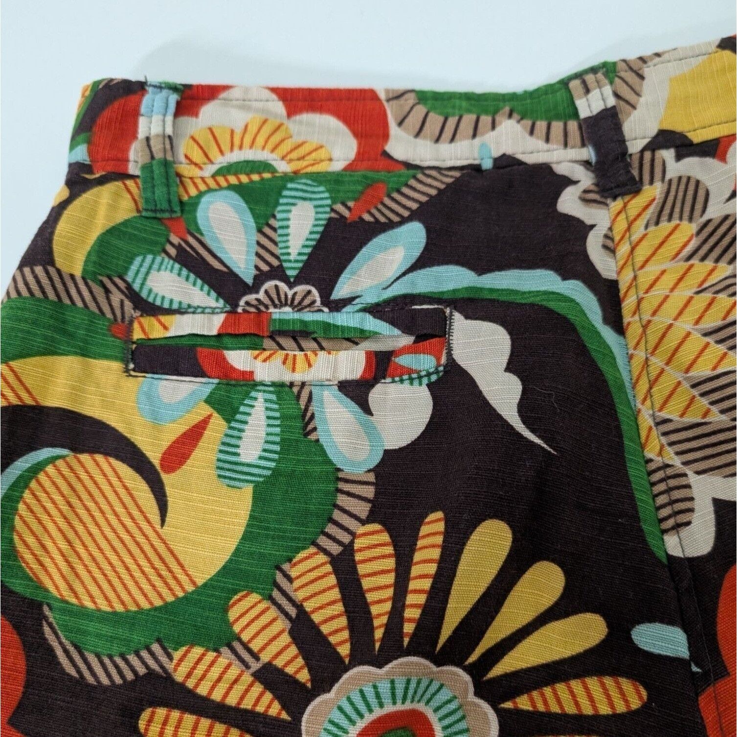 KAVU Kavu Floral Bermuda Shorts Womens Size 10 Brown Cotton Retro Size 32" / US 10 / IT 46 - 8 Thumbnail