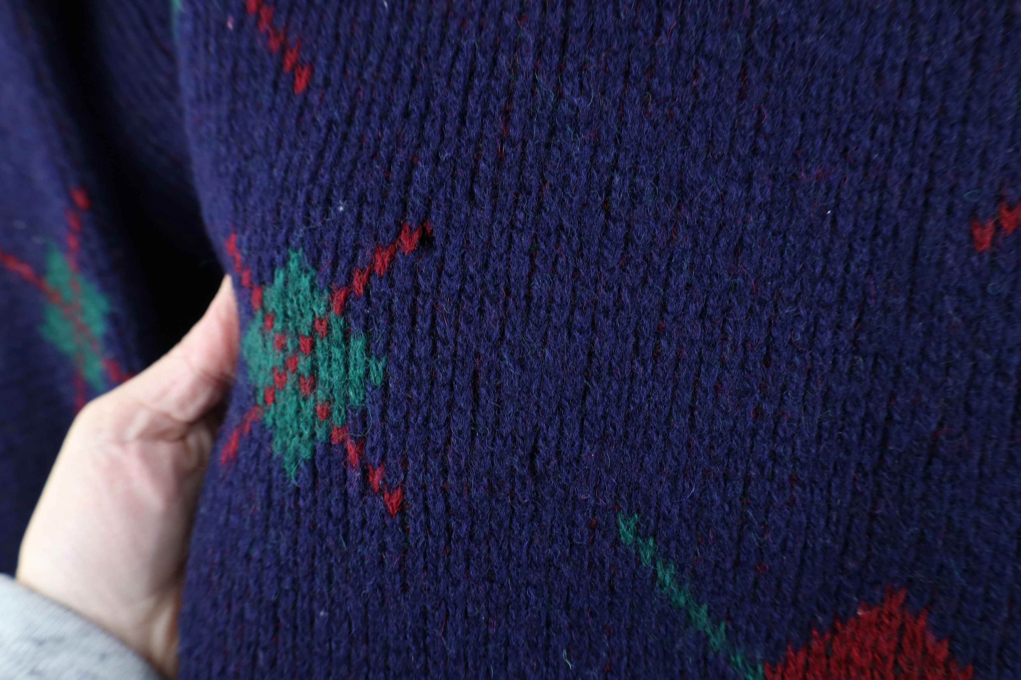 Vintage Vintage 70s Streetwear Argyle Wool Ribbed Knit Sweater Size L / US 10 / IT 46 - 4 Thumbnail