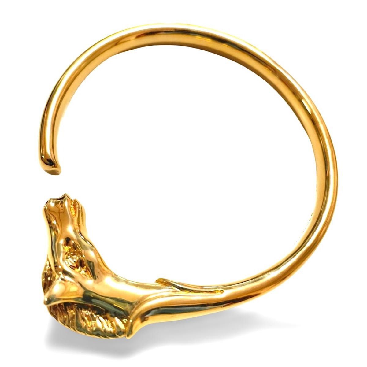 Hermes Vintage Hermes golden horse head design bangle, bracelet. Size ONE SIZE - 2 Thumbnail