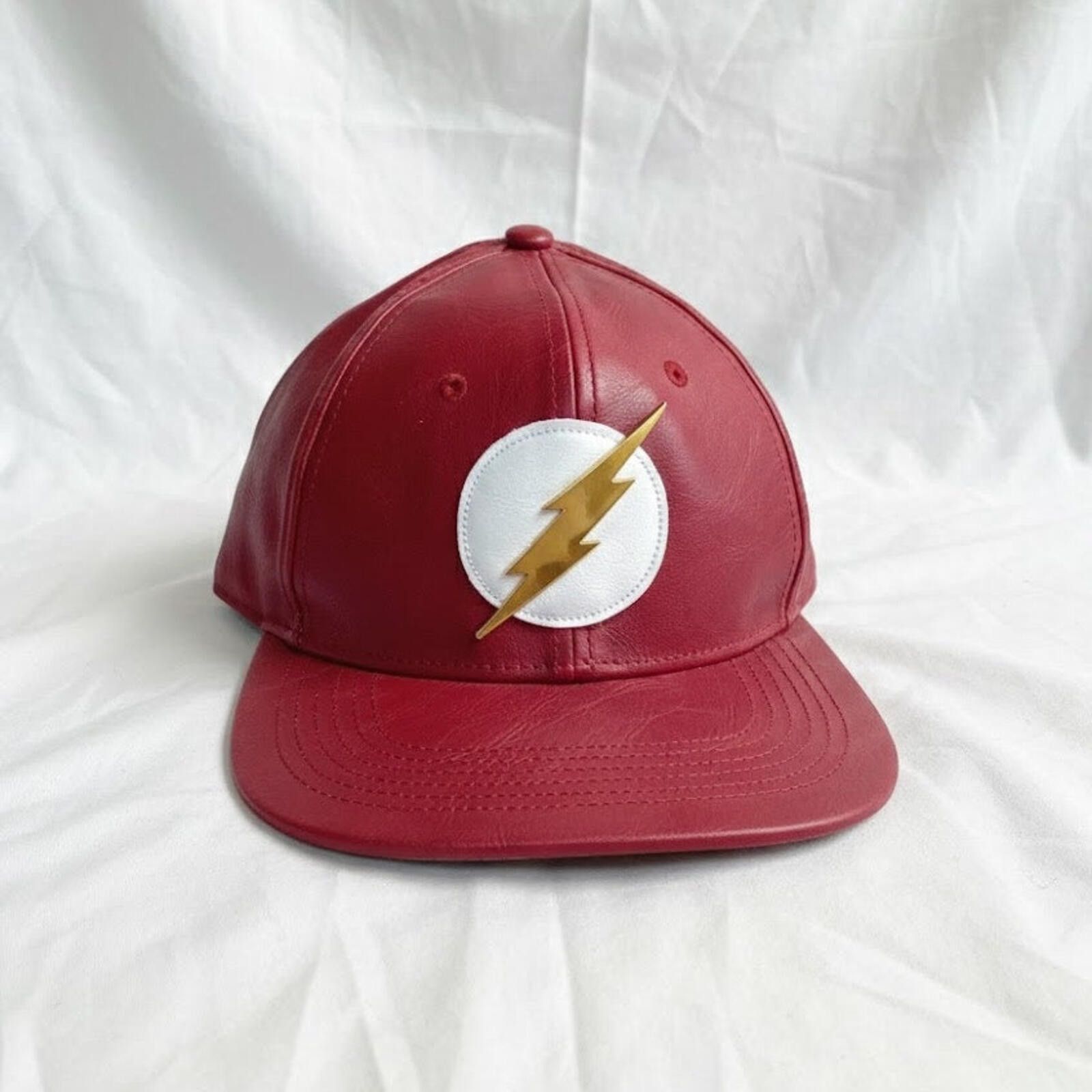 DC DC Comics The Flash Superhero Red Leather Hat Mens One Size Size ONE SIZE - 1 Thumbnail