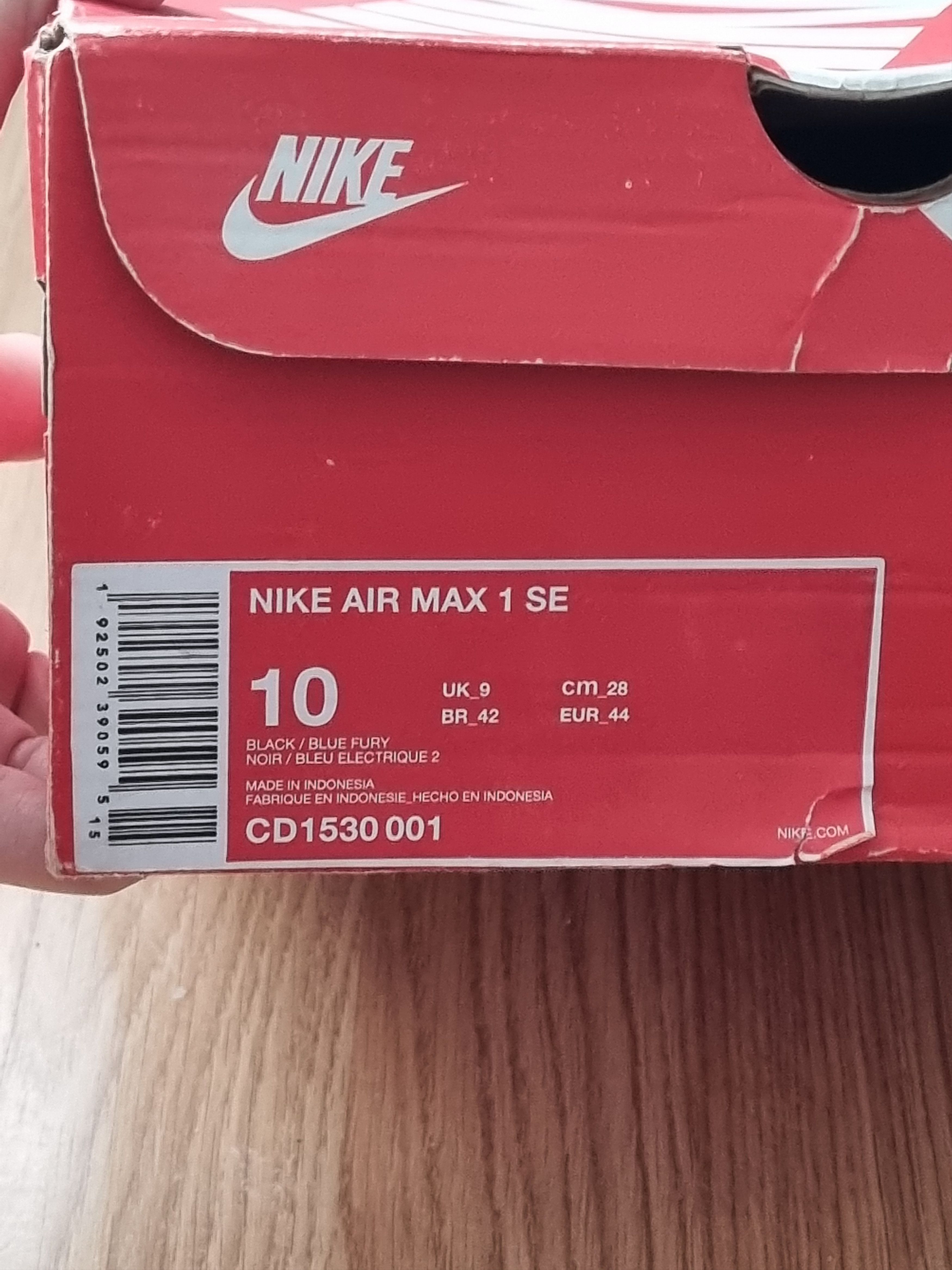 Nike Nike Air Max 1 Tongue Tab Black Blue Fury Size US 10 / EU 43 - 8 Thumbnail