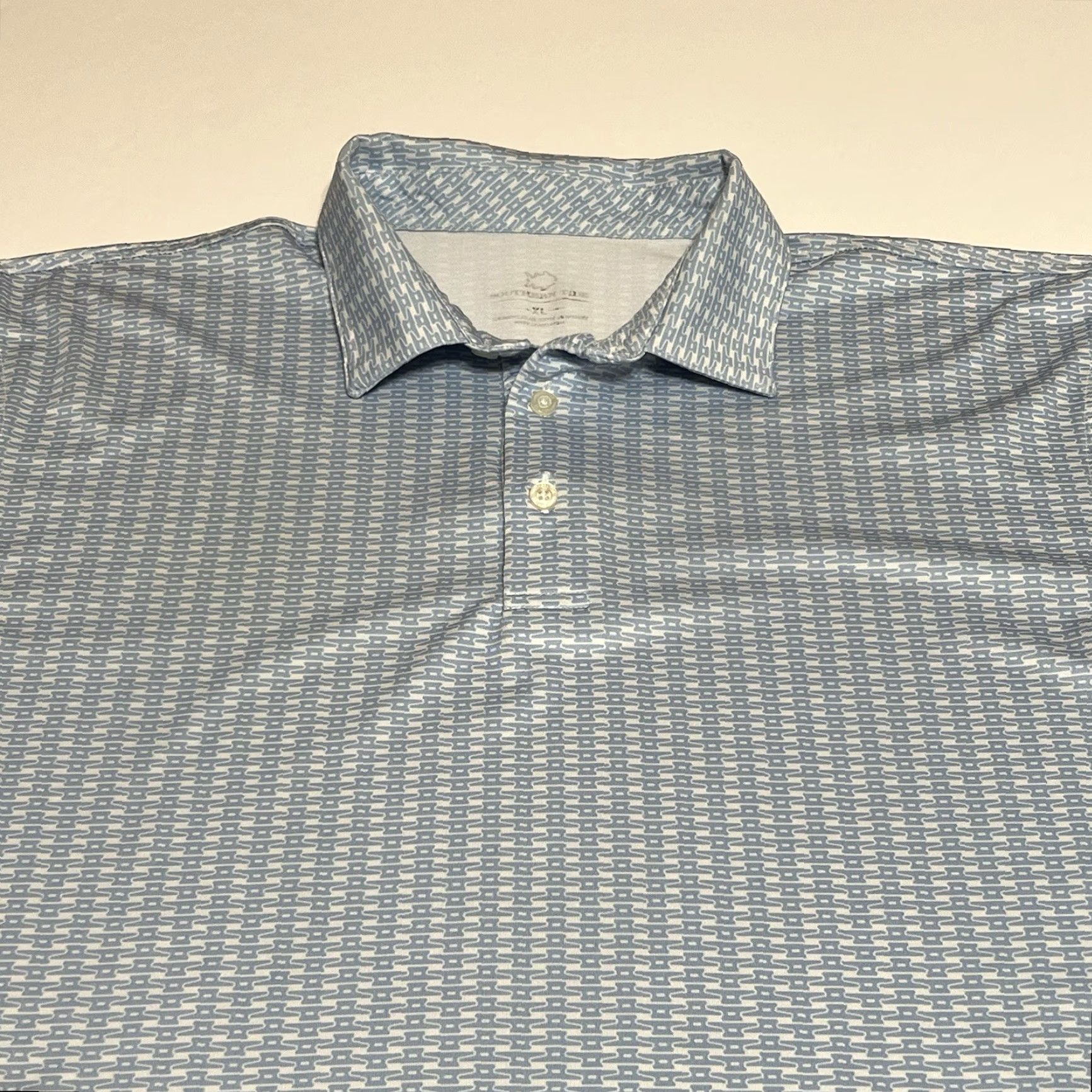 Southern Tide Southern Tide Polo Shirt Men's XL Blue Driver Dock Cleat Print Golf Performance Size US XL / EU 56 / 4 - 2 Thumbnail