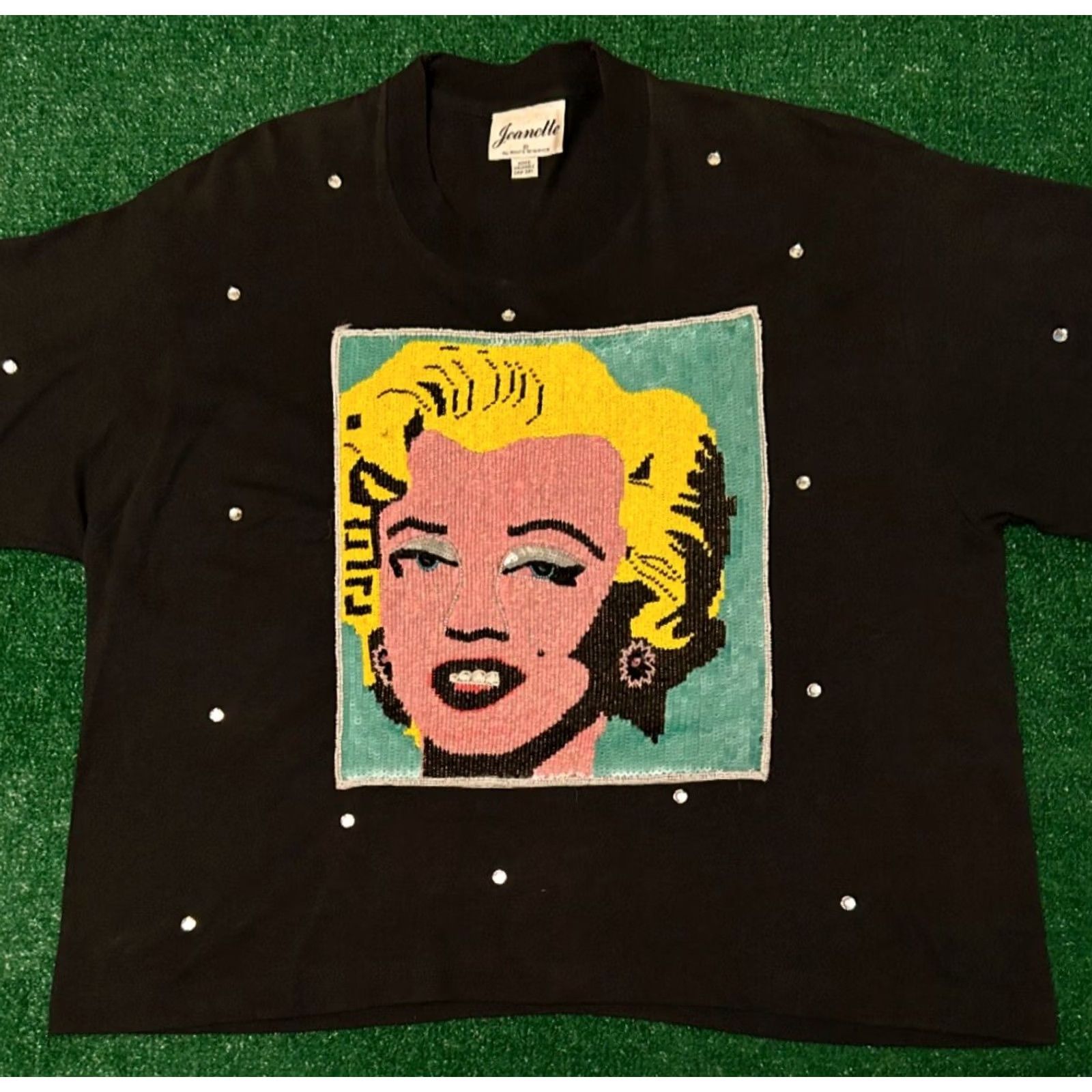 Vintage VINTAGE Marilyn Monroe Art Crop Shirt 80s 90s VTG Jewel Jeweled Tee Size Large Mens Size US L / EU 52-54 / 3 - 3 Thumbnail