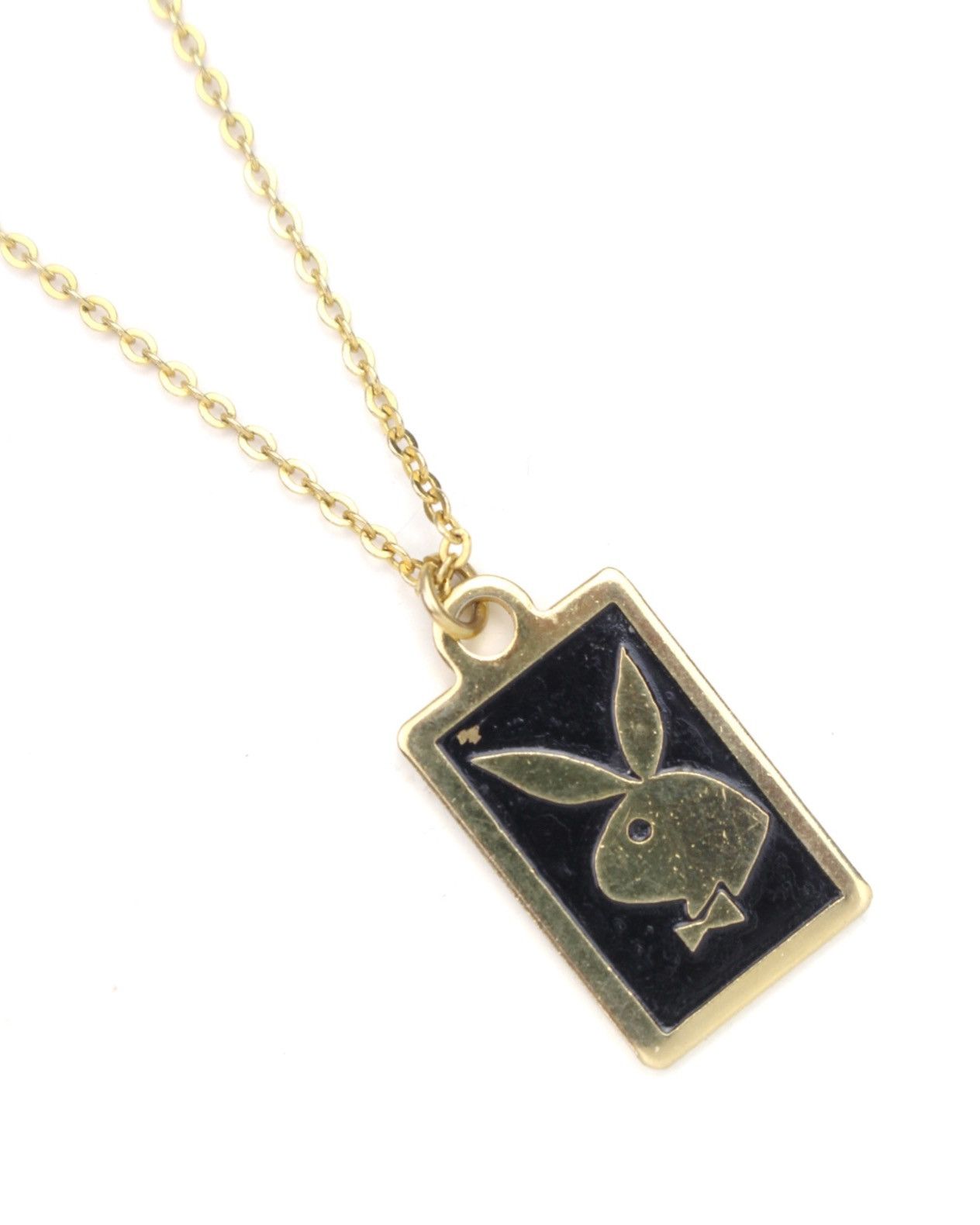 Playboy 2000S PLAYBOY BUNNY ENAMEL TAG GOLD-TONE NECKLACE Size ONE SIZE - 3 Thumbnail