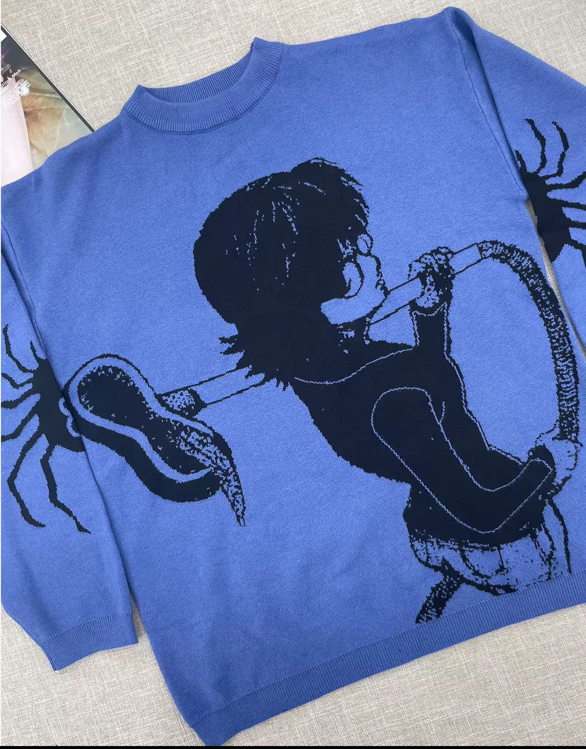 Japanese Brand Y2K Vintage Anime Spider Girl Blue Long Sleeve T-Shirt Size US L / EU 52-54 / 3 - 2 Thumbnail