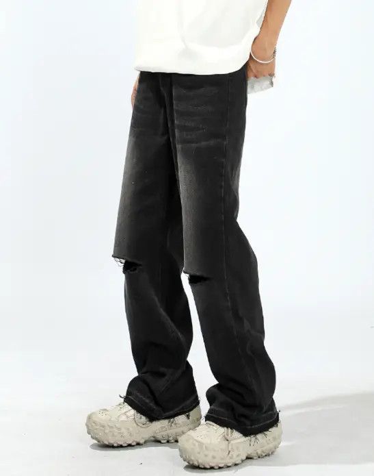 Japanese Brand ishi American retro washed distressed loose ripped jeans Size US 32 / EU 48 - 6 Thumbnail