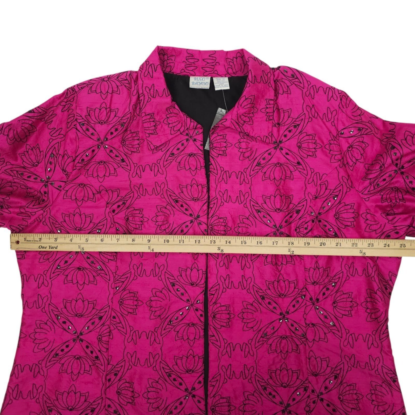 Other Bleu Bayou Pink Embroidered Sequin Jacket 1X Boho Y2K Artsy Size XXL / US 16-18 / IT 52-54 - 4 Thumbnail