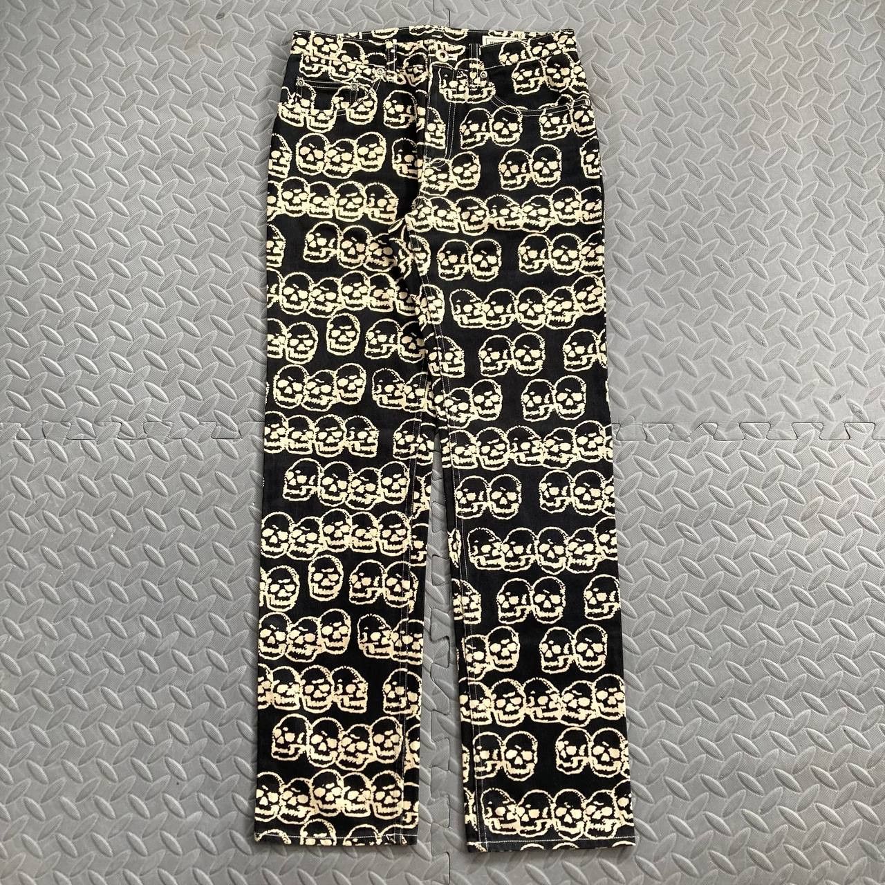Hysteric Glamour Vintage 1998 Skulls Print Trousers Size 28" / US 6 / IT 42 - 3 Thumbnail