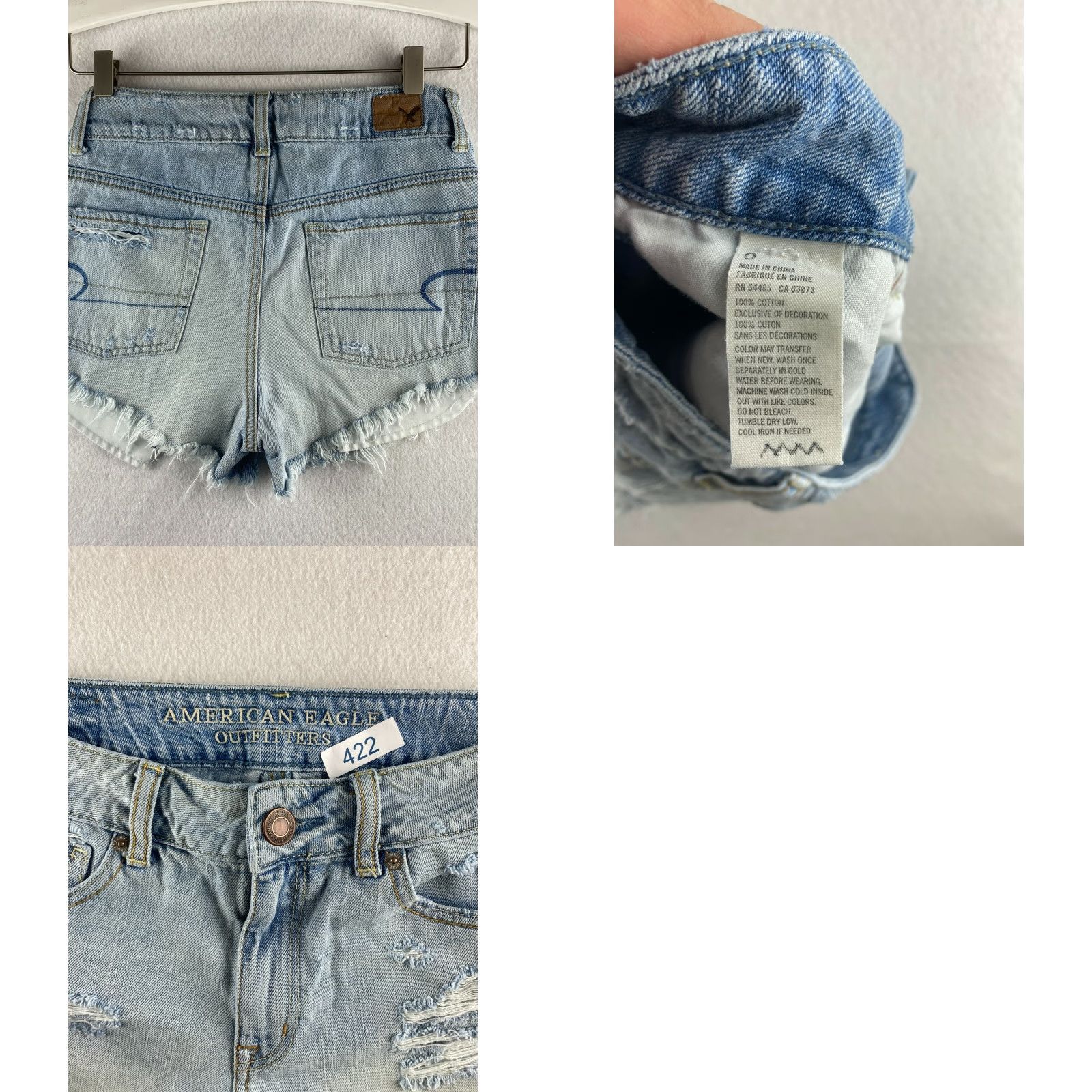 American Eagle Outfitters American Eagle Jeans Shorts Womens 0 Cut Off Fray Distressed Denim Size 25" / US 0 / IT 36 - 8 Thumbnail
