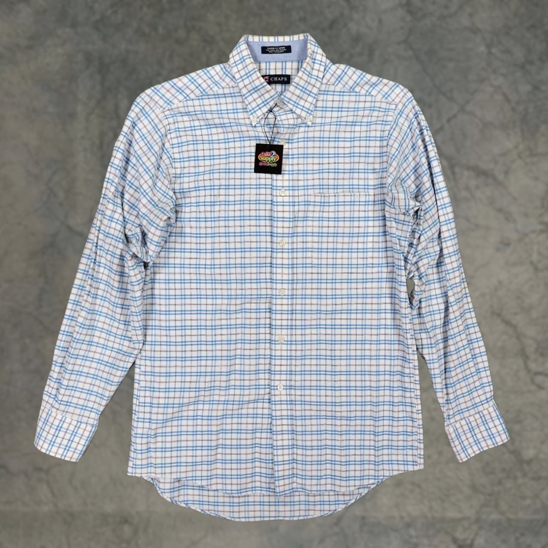 Chaps Chaps Button Down Shirt Mens M Blue Plaid Long Sleeve Classic Fit Size US M / EU 48-50 / 2 - 1 Thumbnail