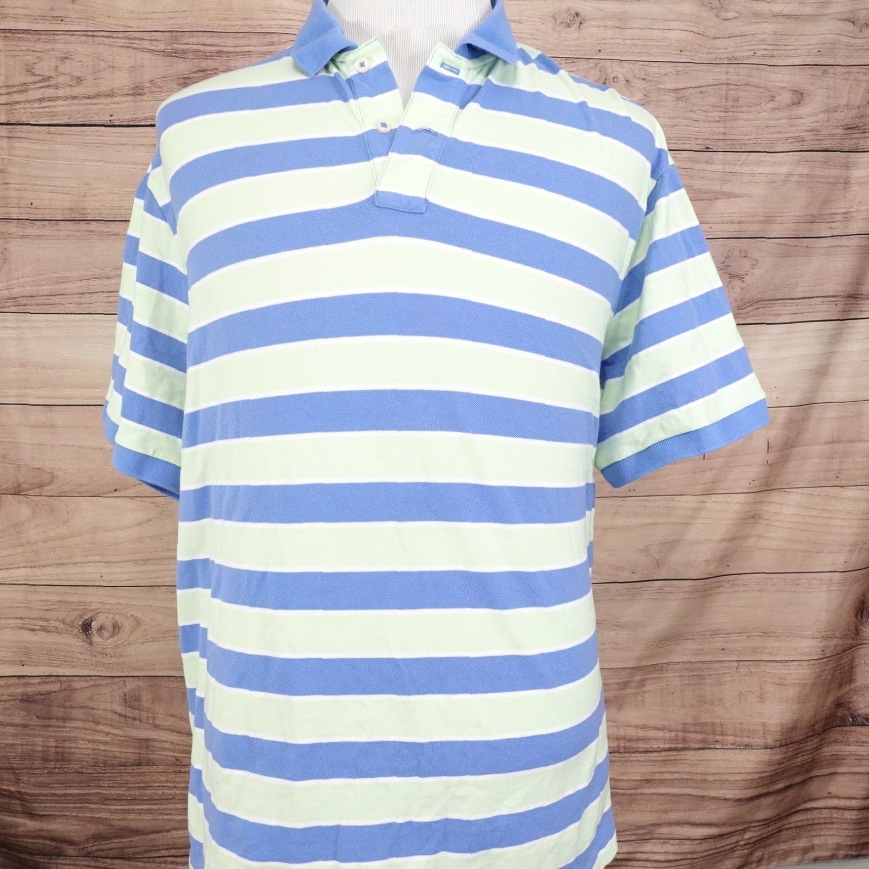 Cremieux Cremieux Polo Shirt Men 2XL Short Sleeve Casual Striped Blue Green Preppy Size US XXL / EU 58 / 5 - 3 Thumbnail