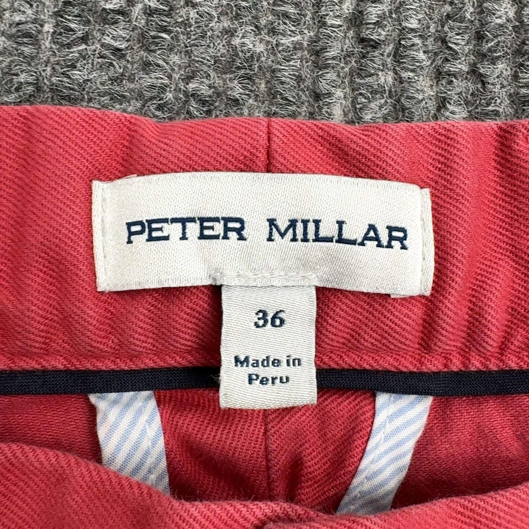 Peter Millar Peter Millar Shorts Mens 36 Red Pima Cotton Spandex Chino Golf Luxury Style Size US 37 - 5 Thumbnail