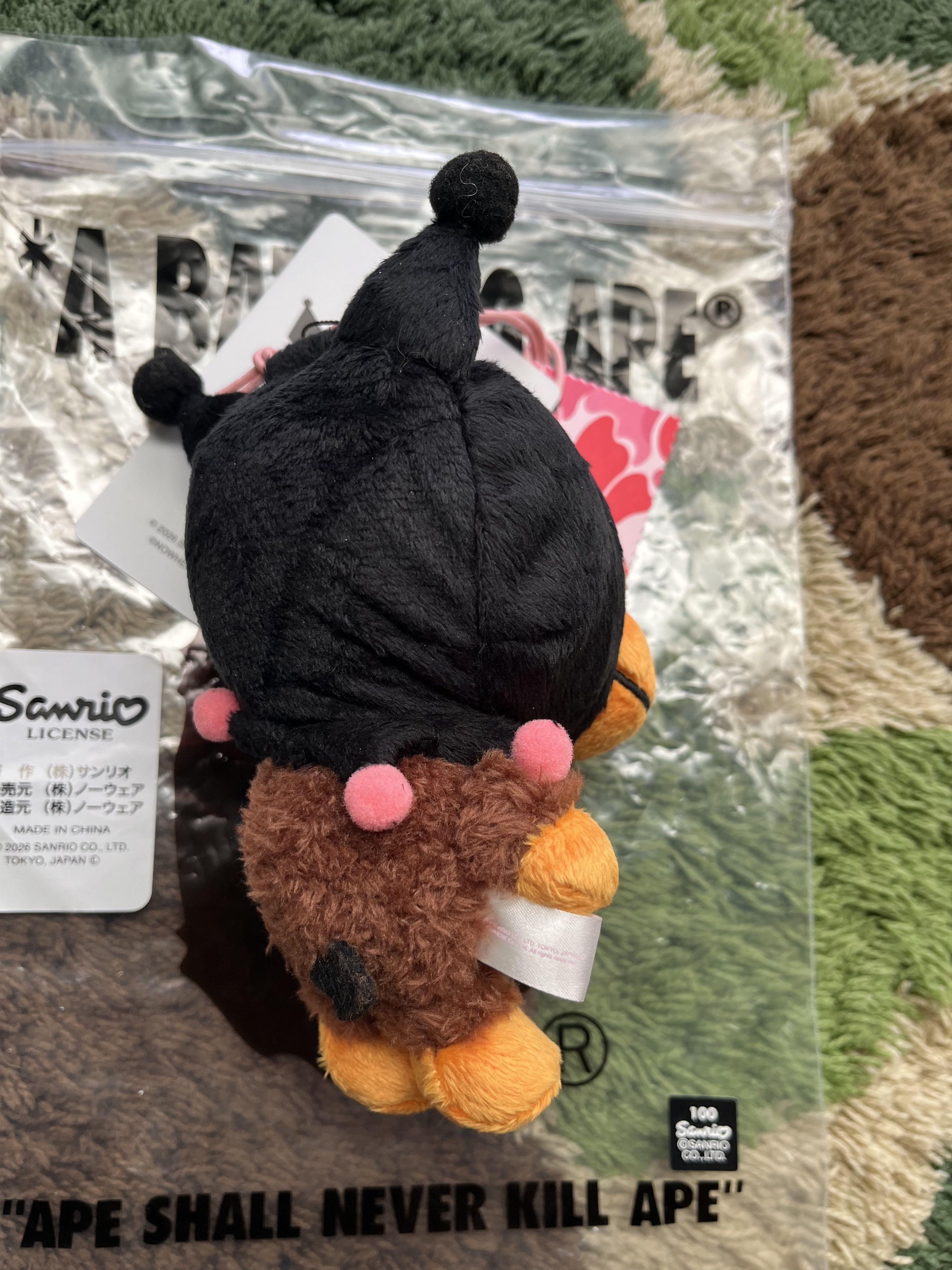 BAPE SANRIO KUROMI PLUSH DOLL KEYCHAIN - danaclinics.com