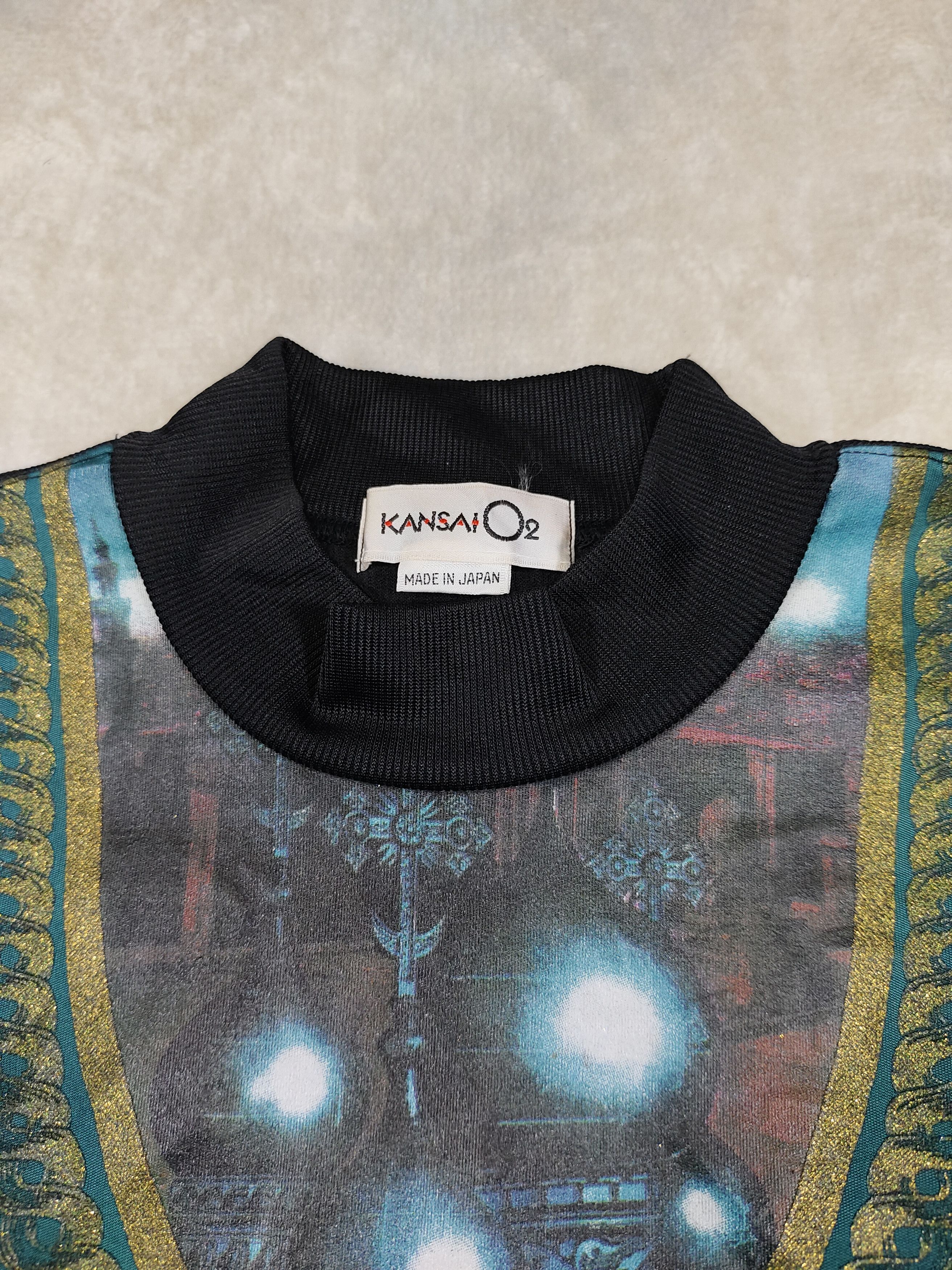Kansai Yamamoto 80s Kansai O2-Archive Baroque Gothic Cross Graphic Mockneck Size M / US 6-8 / IT 42-44 - 5 Thumbnail