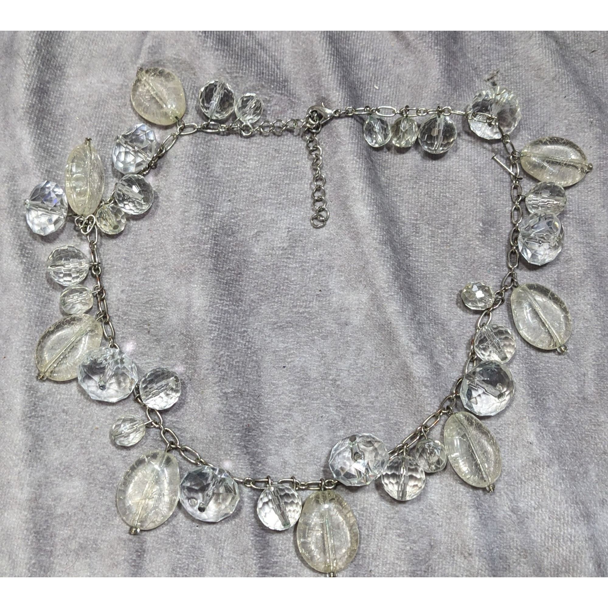 Other Elegant Glam Clear Beaded Statement Necklace With Silver Ton Size ONE SIZE - 7 Thumbnail