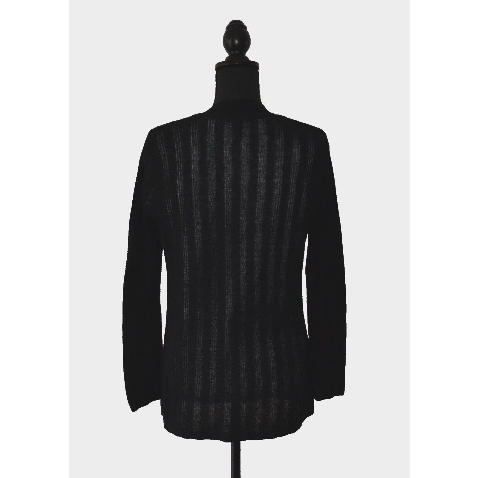 Eileen Fisher NEW EILEEN FISHER Black Organic Linen Silk Cardigan Size PS Size S / US 4 / IT 40 - 3 Thumbnail