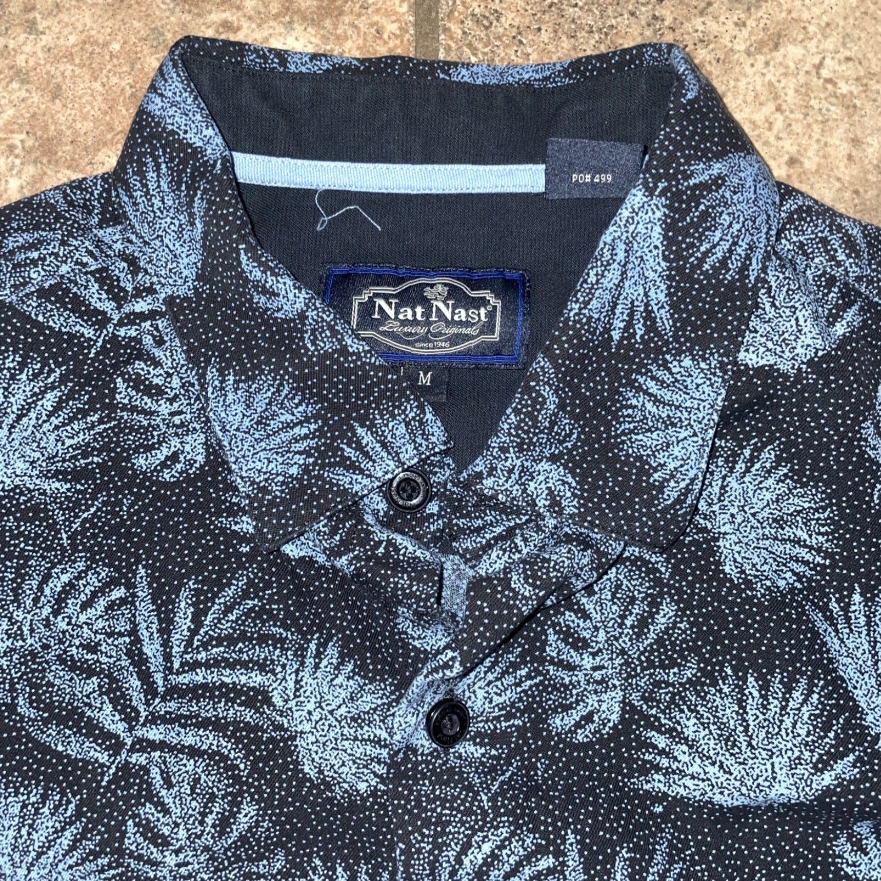 Nat Nast Nat Nast Hawaiian Shirt Blue Silk Blend Mens M Button-Up Short Sleeve Size US M / EU 48-50 / 2 - 2 Thumbnail