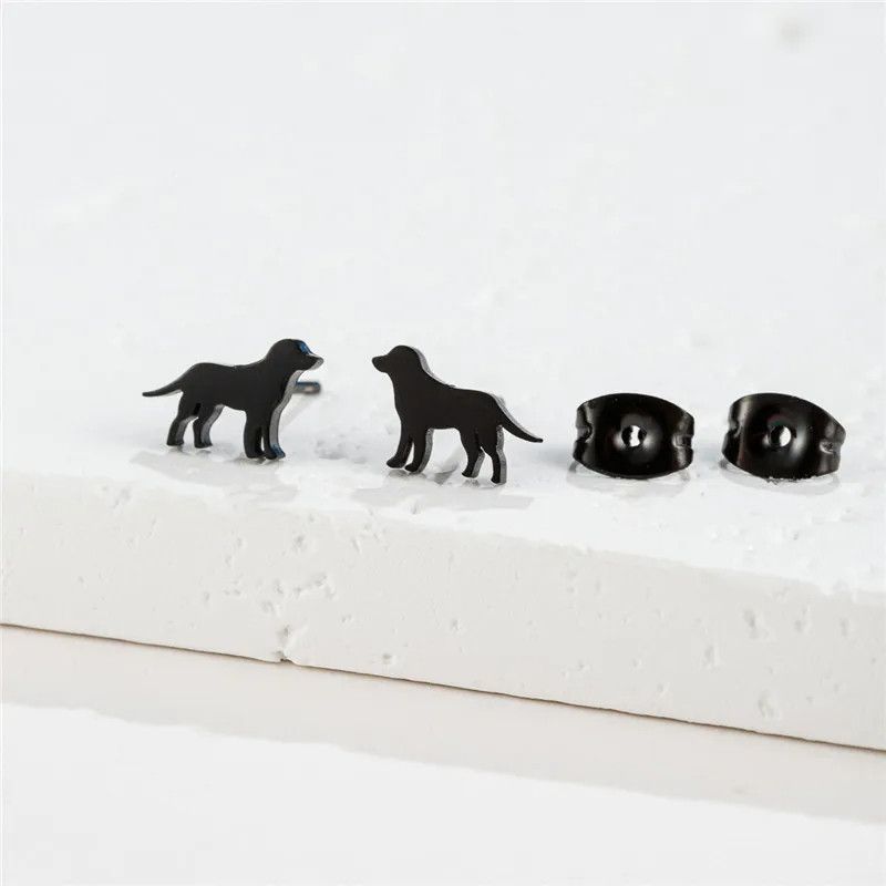 Jewelry Dog Mini Stud Earrings Charm Earring Gift Size ONE SIZE - 1 Preview