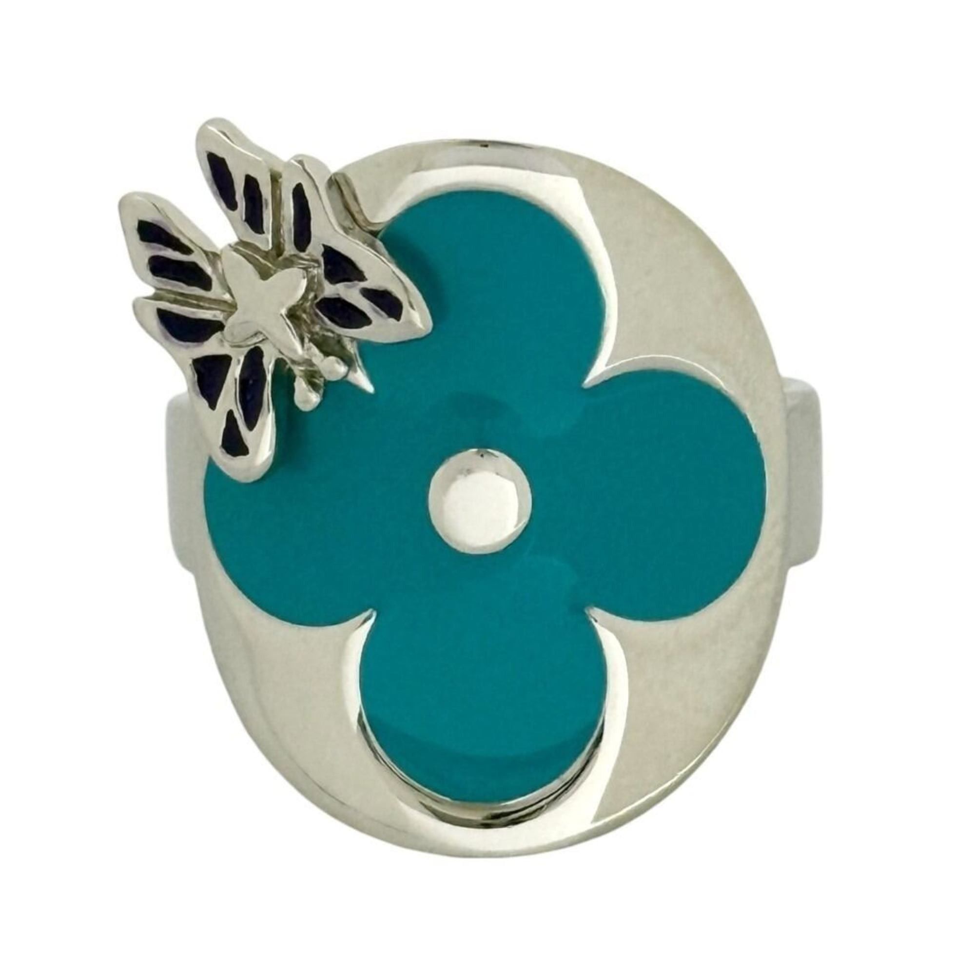 Louis Vuitton Louis Vuitton Men's Fairy Tale Ring, Size 17, Flower, Light Blue Size ONE SIZE - 1 Thumbnail