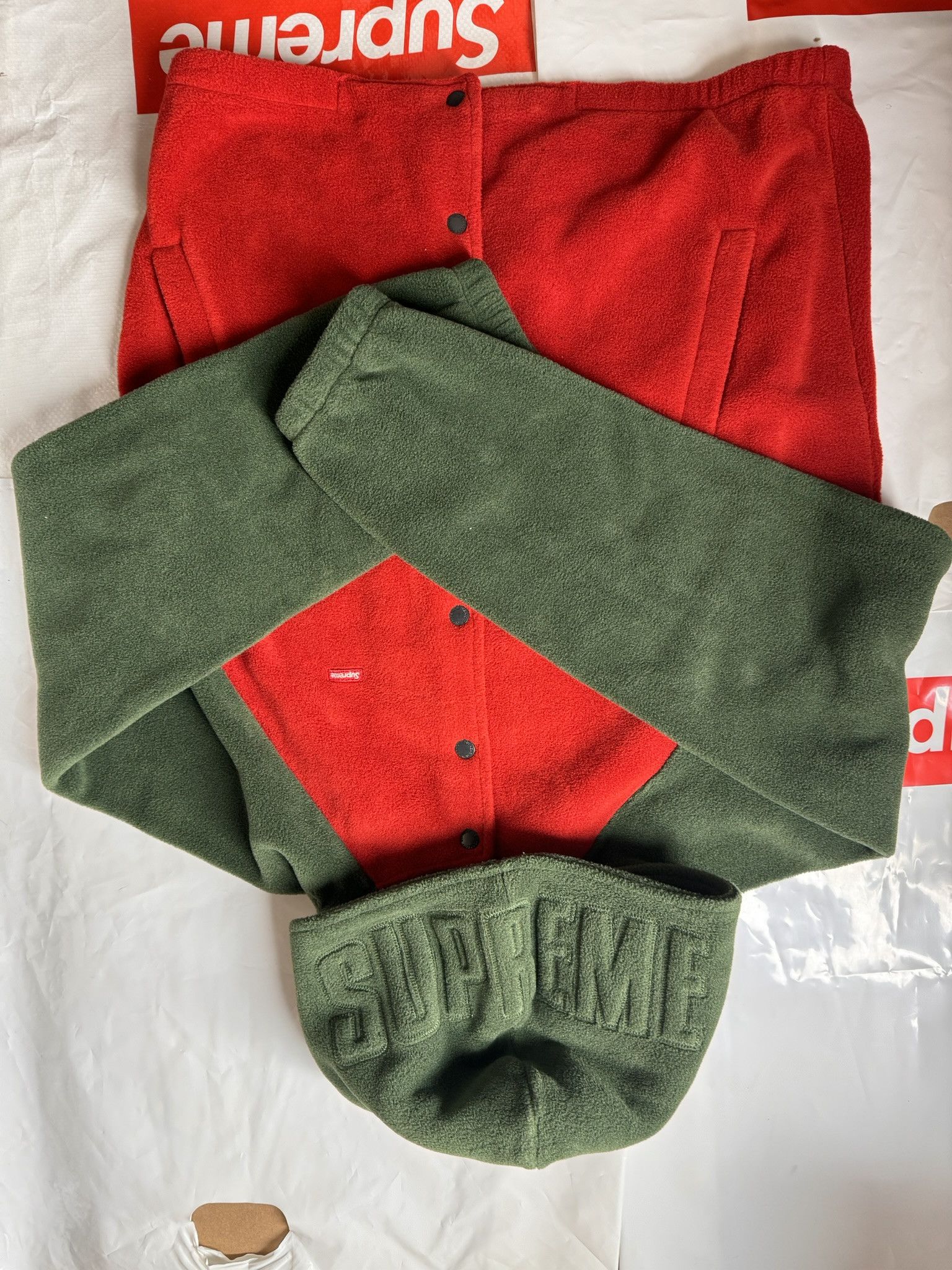 Supreme Supreme Polartec Hooded Raglan Jacket Red small size | Grailed