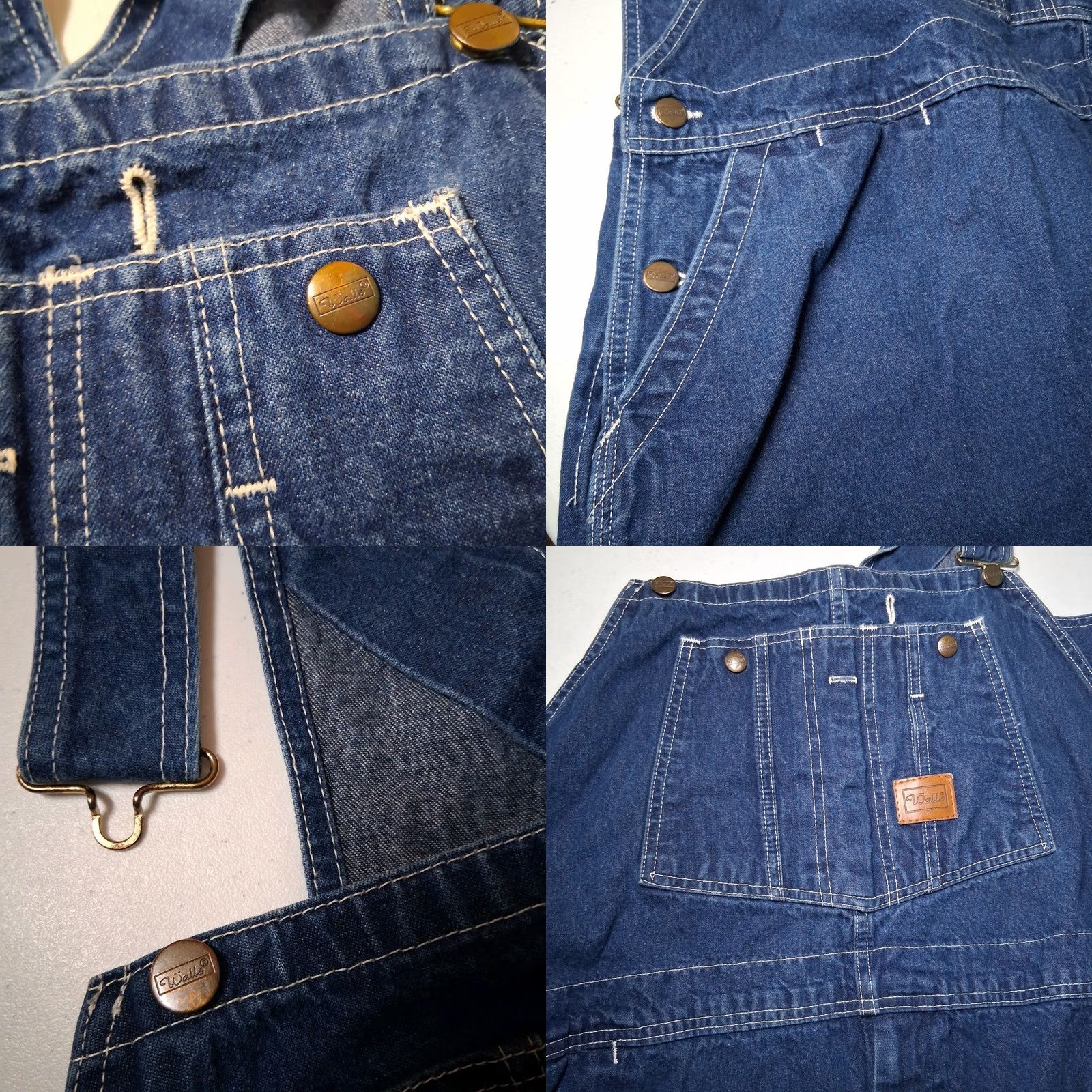 Walls Walls Workwear Overalls Men 52x31 Blue Jean Denim Carpenter Work Bibs Dark Wash Size US 36 / EU 52 - 9 Thumbnail