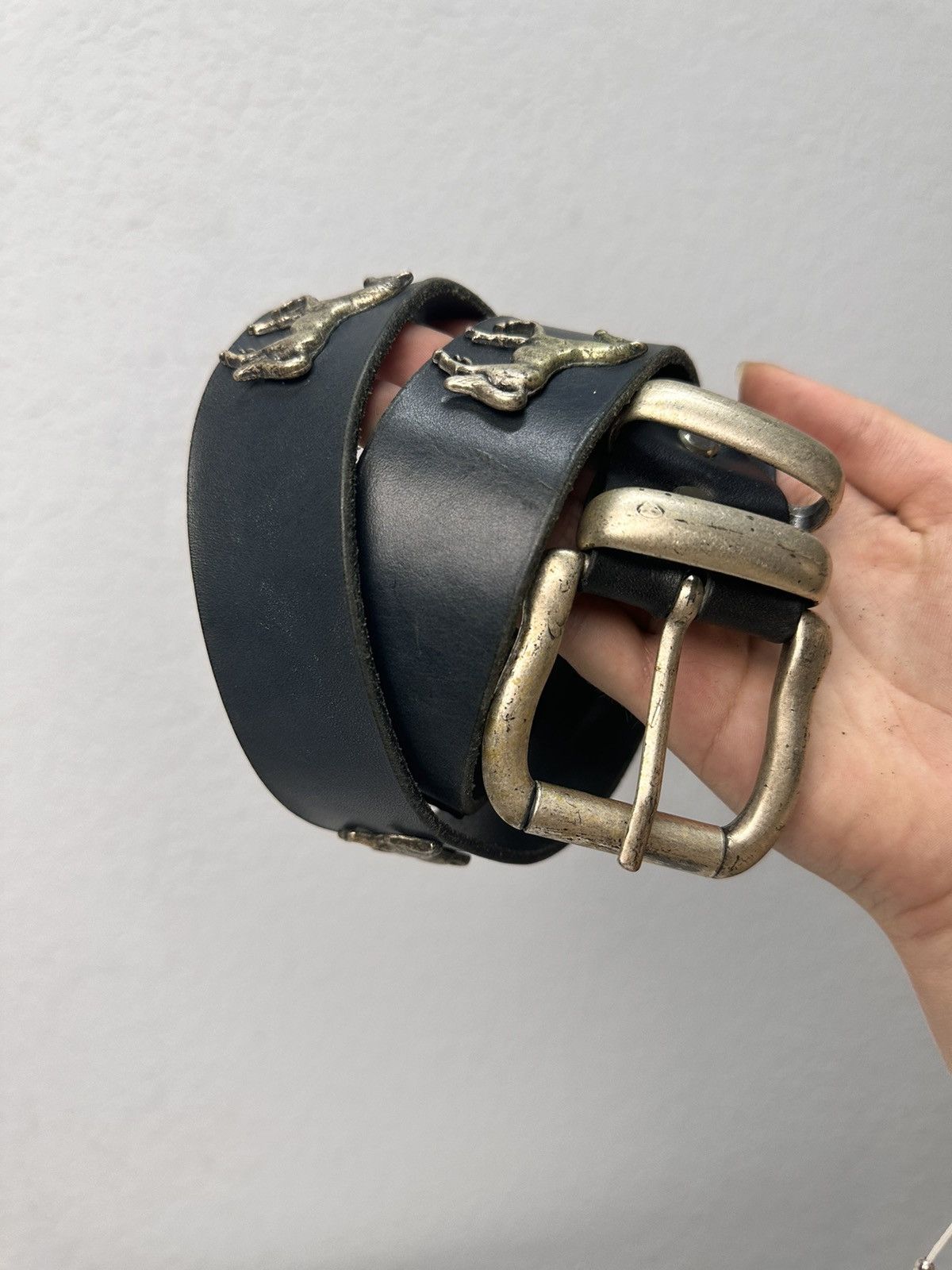 B.B. Simon Vintage 90s Leather Belt Ifsixwasnine Hysteric Glamour Style Size ONE SIZE - 3 Thumbnail