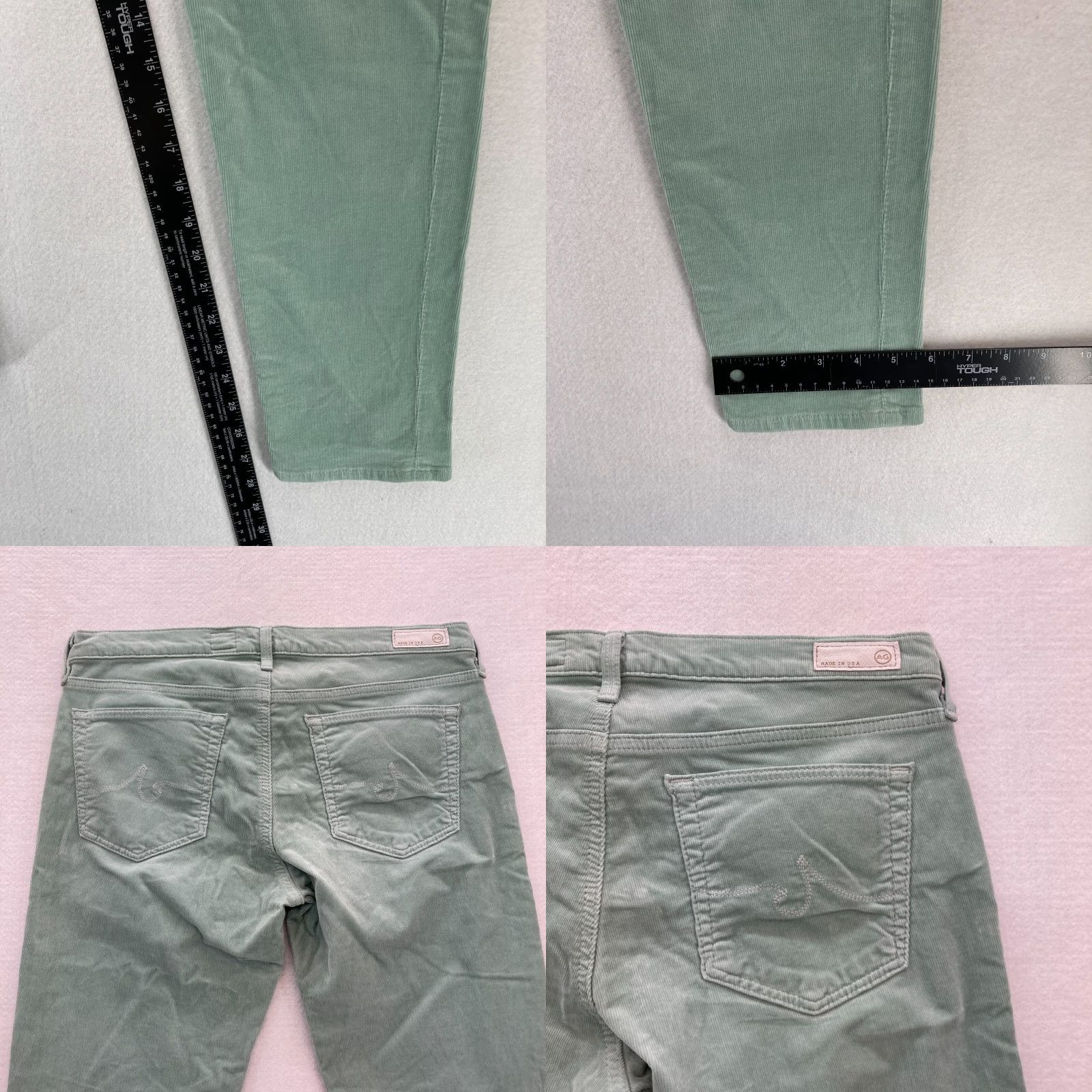 Vintage AG Adriano Goldschmied Stevie Ankle Pant Women's 30 Green Corduroy Slim Straight Pants Size 30" / US 8 / IT 44 - 8 Thumbnail