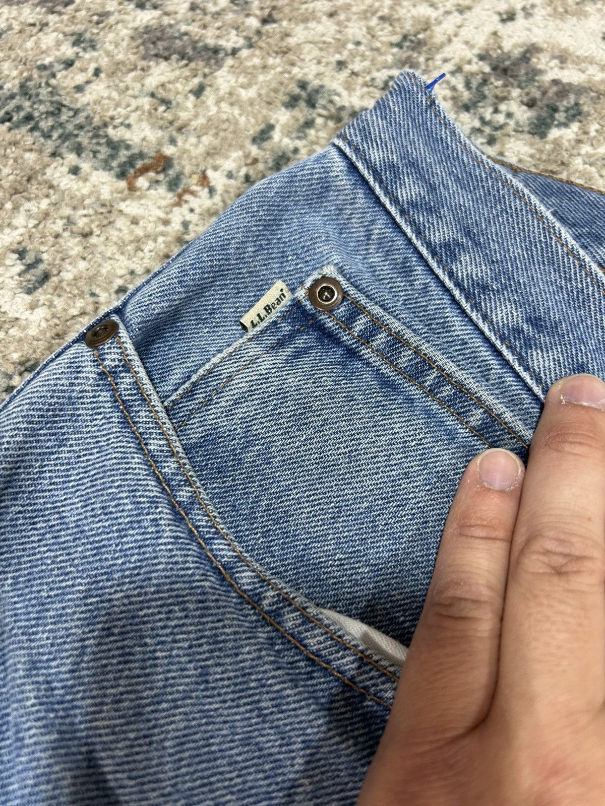 L.L. Bean L.L. Bean Classic Fit Stone Washed Light Blue Denim Jeans Size US 36 / EU 52 - 5 Thumbnail