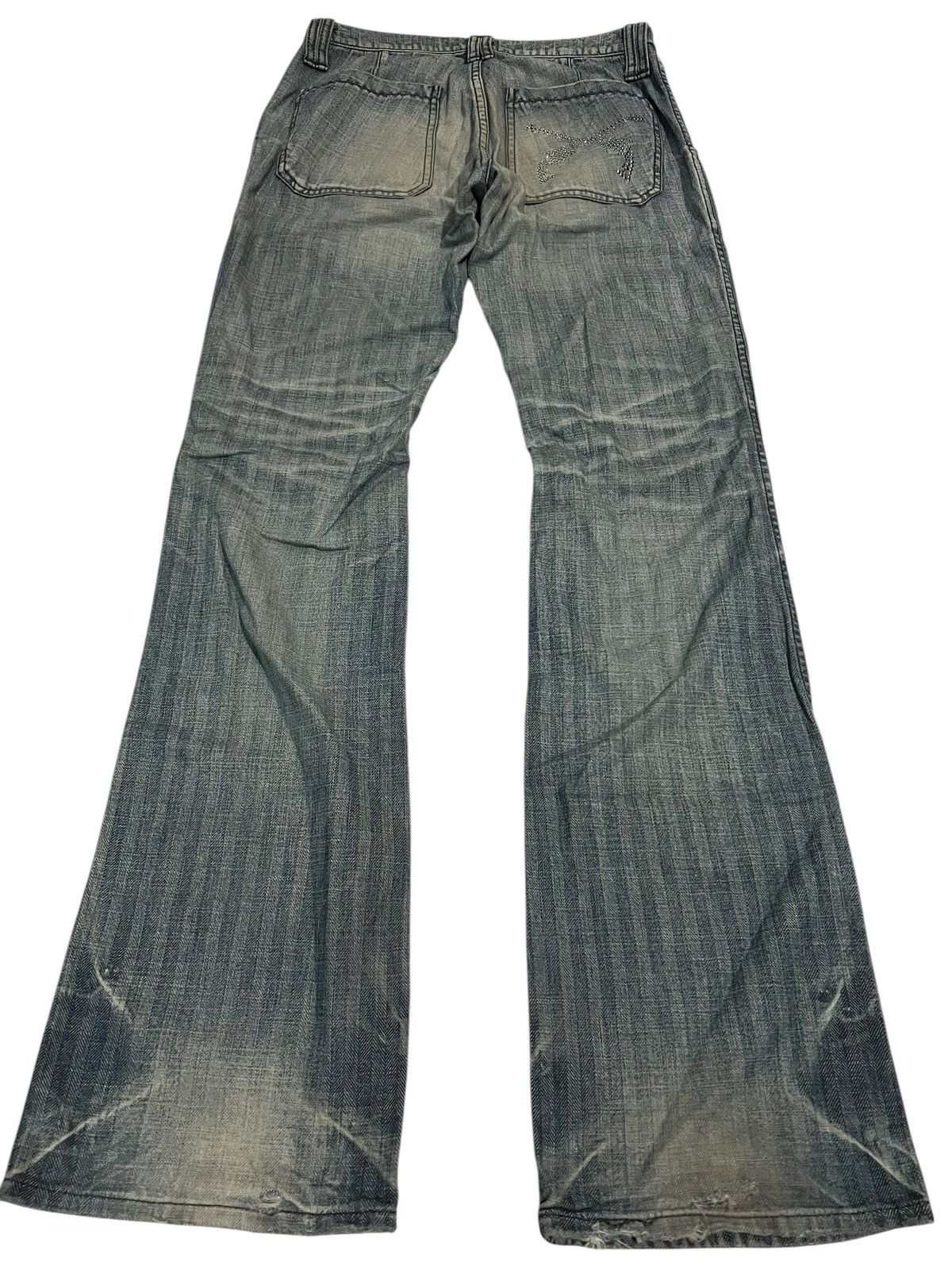 If Six Was Nine × Roar × Seditionaries 🌈90s Style🌈Roar Peace & Love Mud Wash Flare Jean Size US 28 / EU 44 - 2 Thumbnail