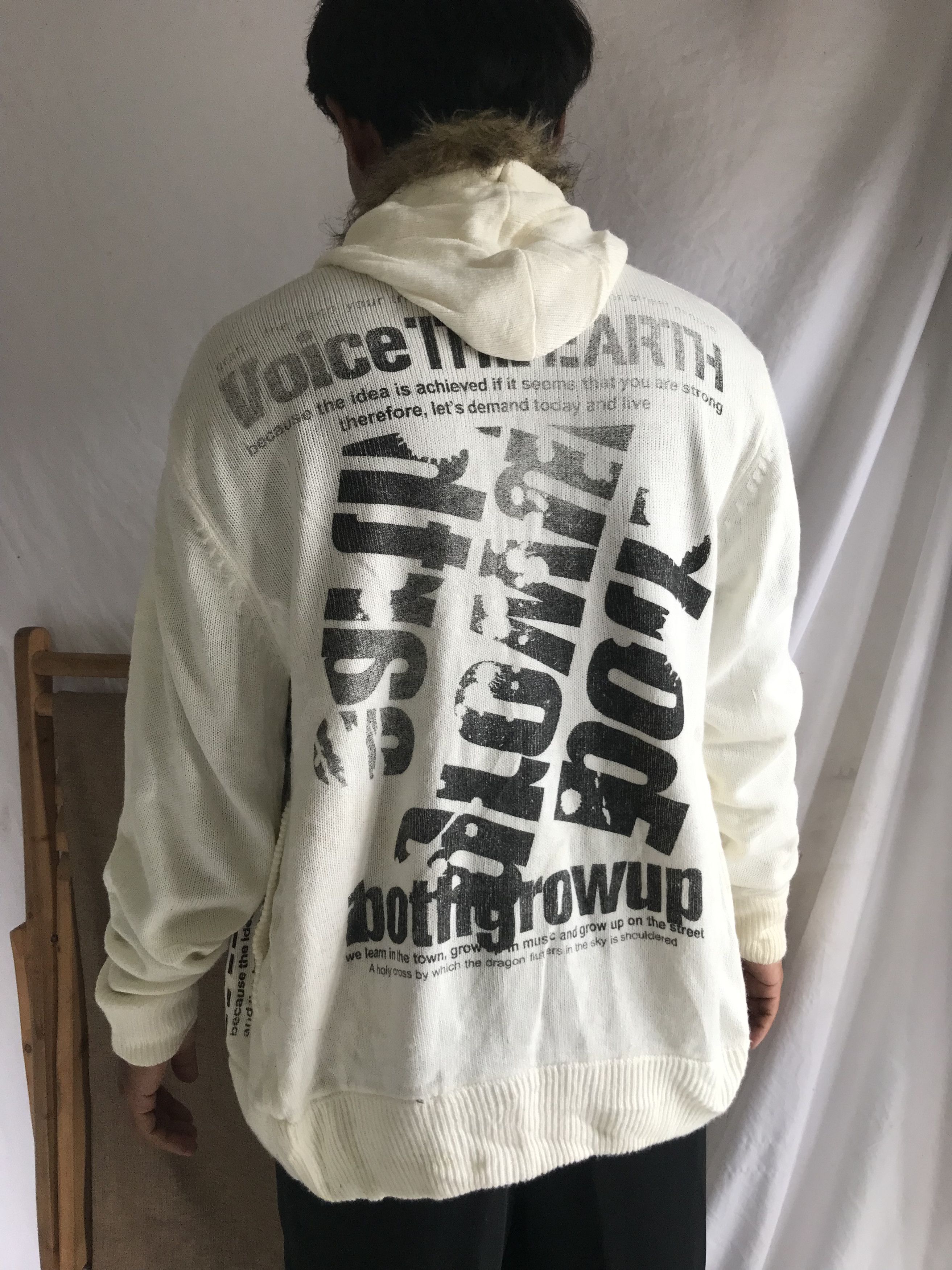 Le Grande Bleu (L.G.B.) Beaumere Japanese Fur Poem Knit Zip Hoodie Size US L / EU 52-54 / 3 - 10 Thumbnail