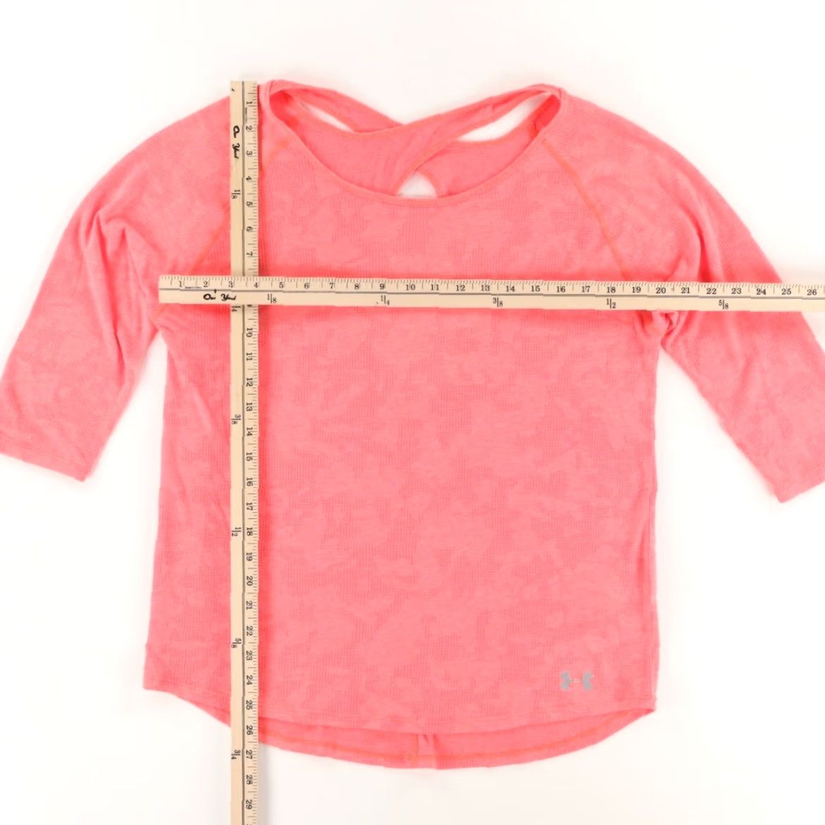 Under Armour Under Armour Jacquard Workout Solid 3/4 Sleeve Top Pink Women's L Shirt Men? Size L / US 10 / IT 46 - 3 Thumbnail