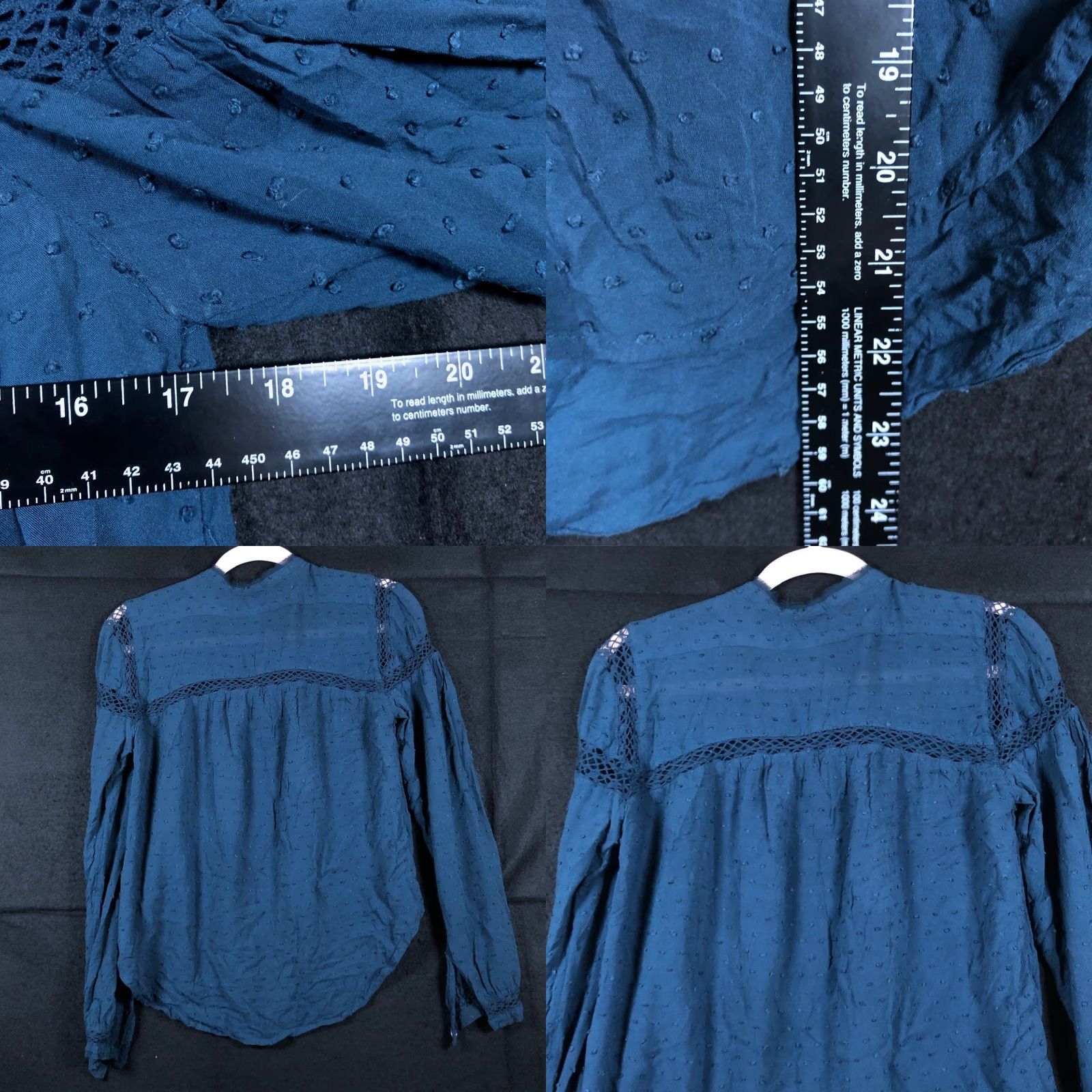 Free People Free People Shirt Blue Button-Down 100% Rayon XS Womens Long Sleeve Popcorn Relaxed Slim Button-Up Casual Workwear Boho 90s? Size XS / US 0-2 / IT 36-38 - 8 Thumbnail
