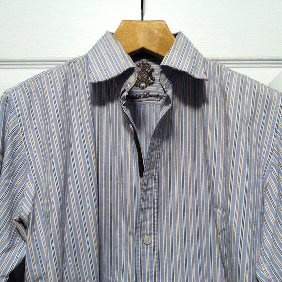 English Laundry ENGLISH LAUNDRY MENS BLUE 100%COTTON CASUAL SHIRT 16.5/32-33 Size US L / EU 52-54 / 3 - 2 Thumbnail