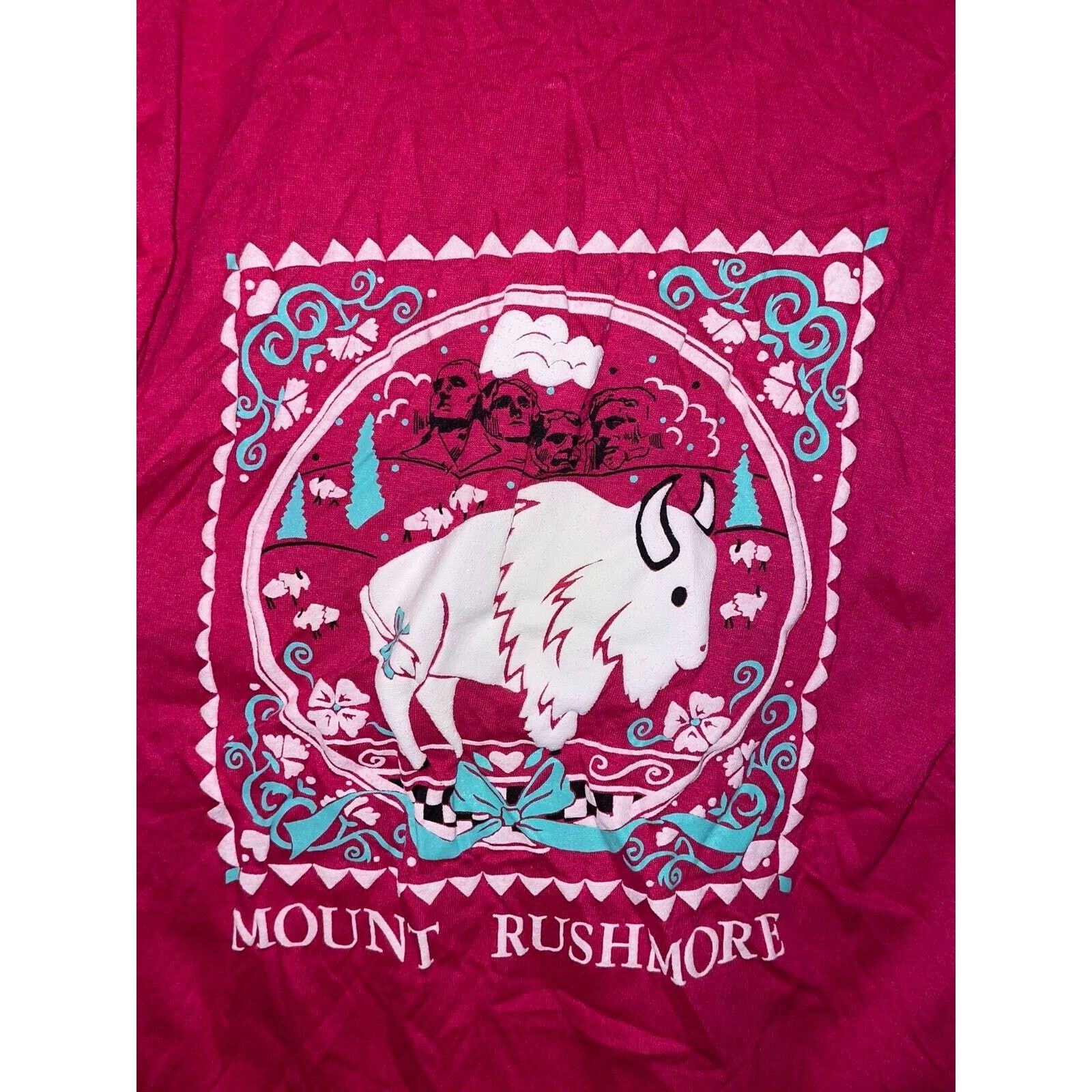 Jerzees Vintage Mount Rushmore Shirt SD South Dakota Pink Tee 90s M Size US M / EU 48-50 / 2 - 8 Thumbnail