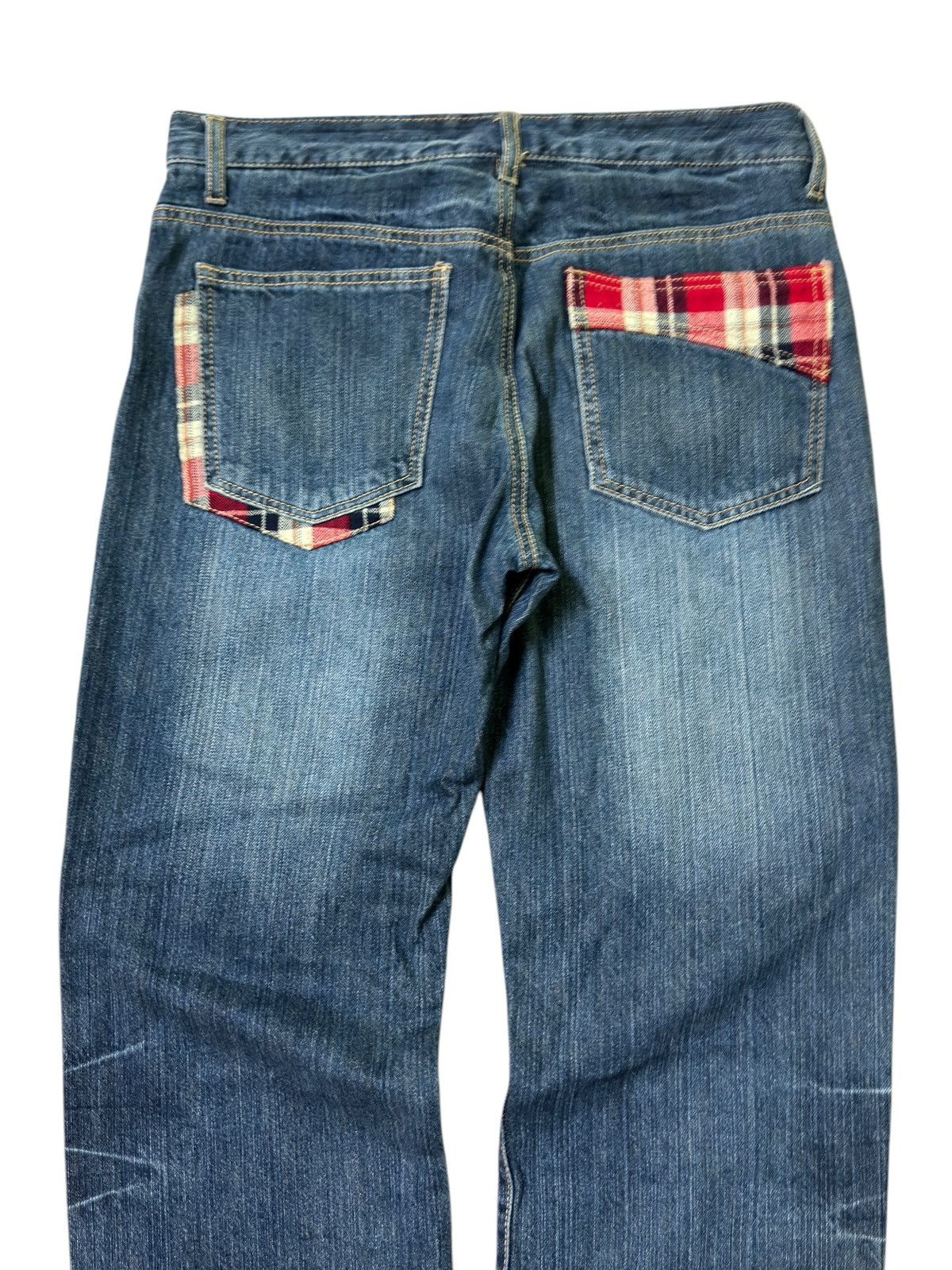 Hysteric Glamour Acid Wash Plaid Tartans Junya Watanabe Style Denim Jeans Size US 32 / EU 48 - 9 Thumbnail