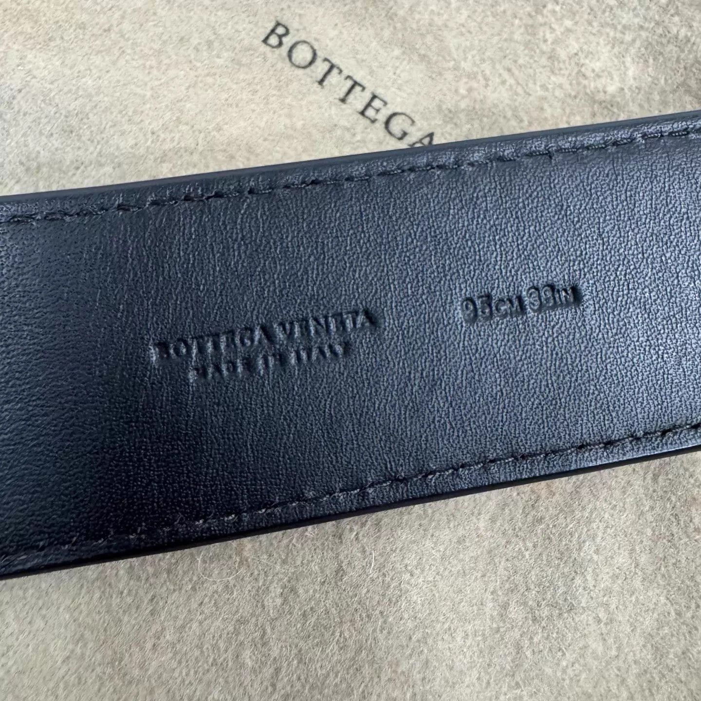 Bottega Veneta BOTTEGA VENETA Intrecciato Black Belt 99 New 95/38 Size ONE SIZE - 6 Thumbnail
