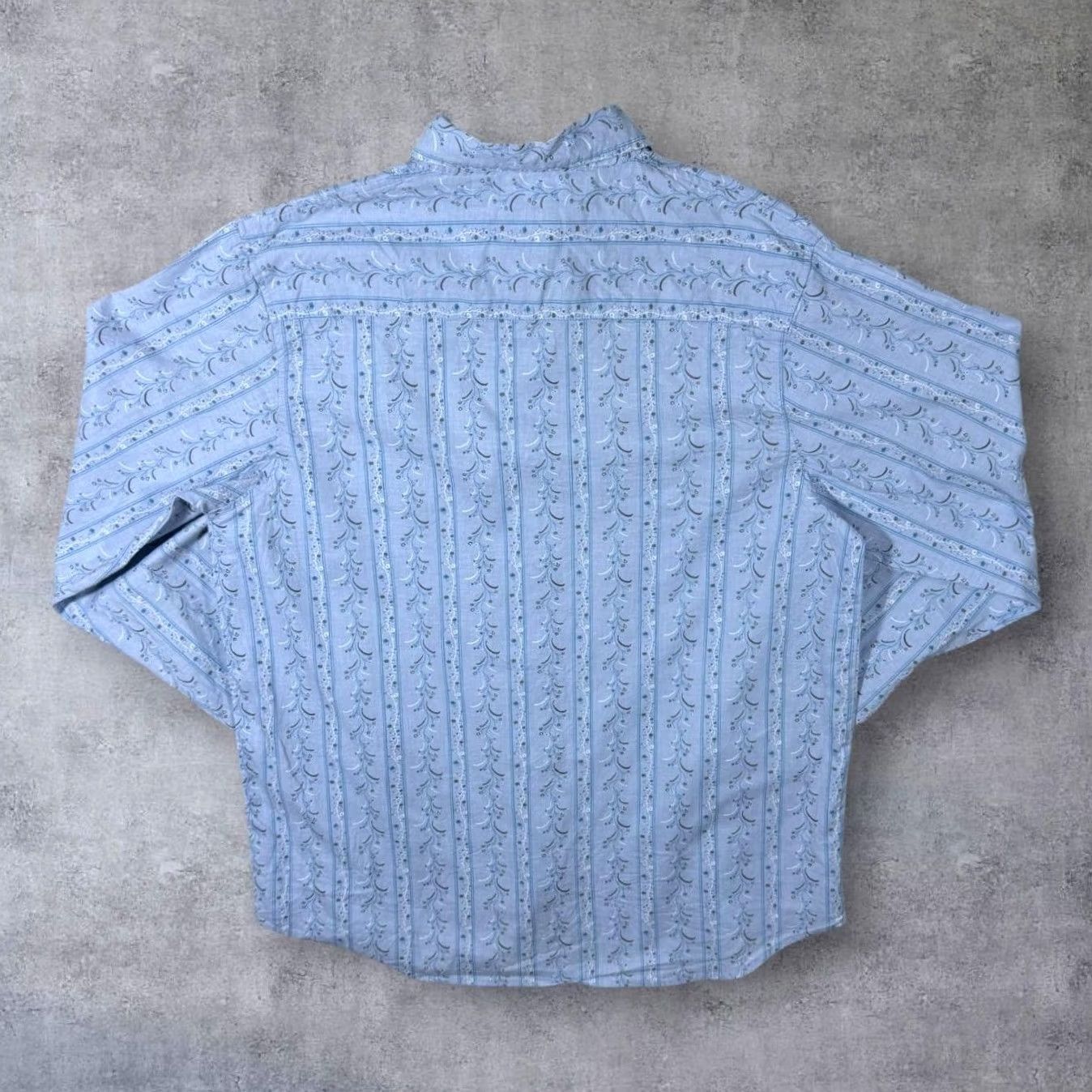 Vintage VINTAGE Capsule Western Floral Blue Cotton Long Sleeve Shirt Large Mens Size US L / EU 52-54 / 3 - 2 Thumbnail