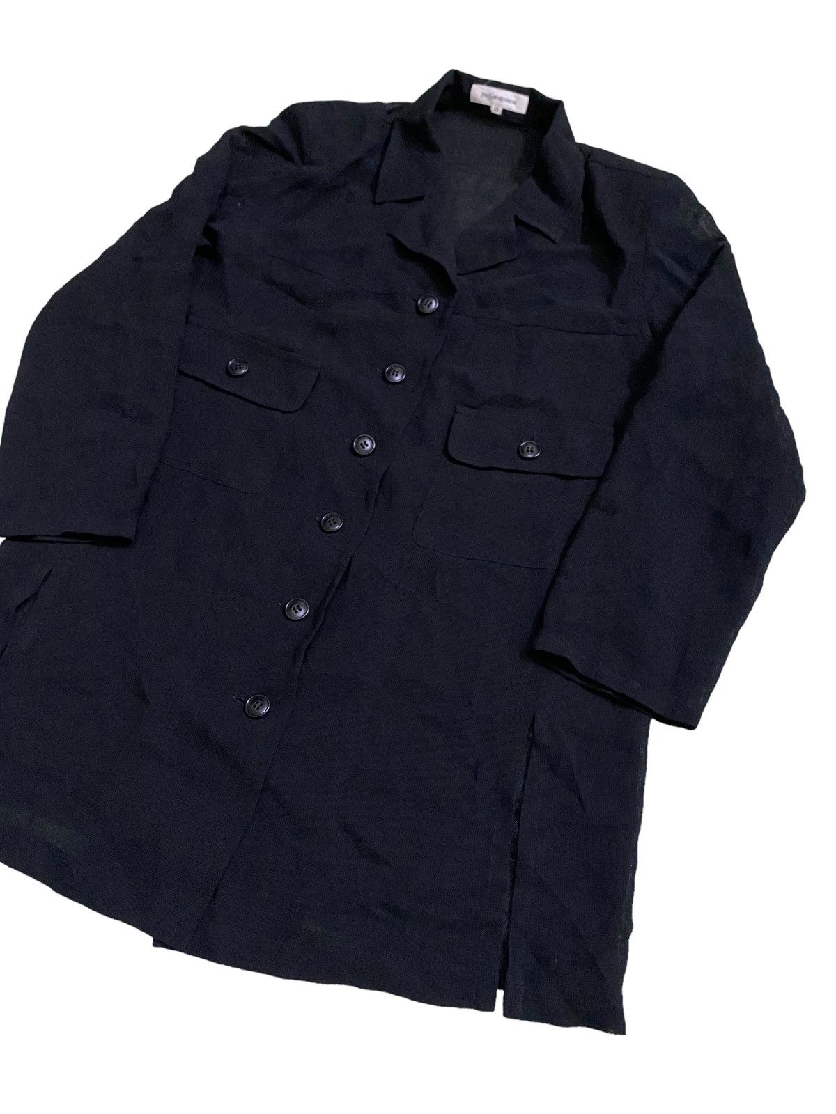 Yves Saint Laurent 💥Yves Saint Laurent Black Buuton Shirt Size M / US 6-8 / IT 42-44 - 4 Thumbnail